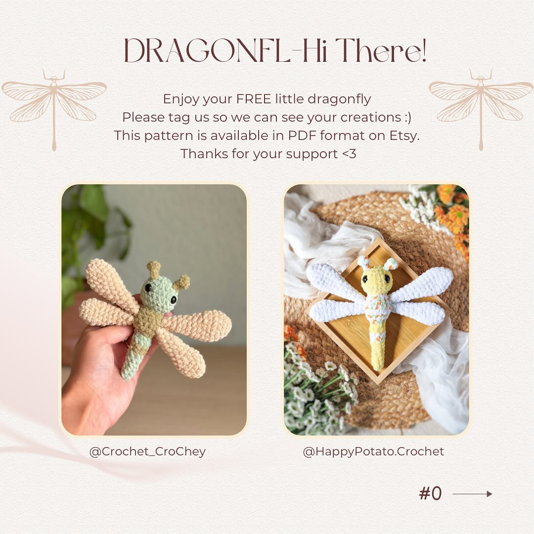 Free Crochet Pattern for Lorelai the Dragonfly Amigurumi
