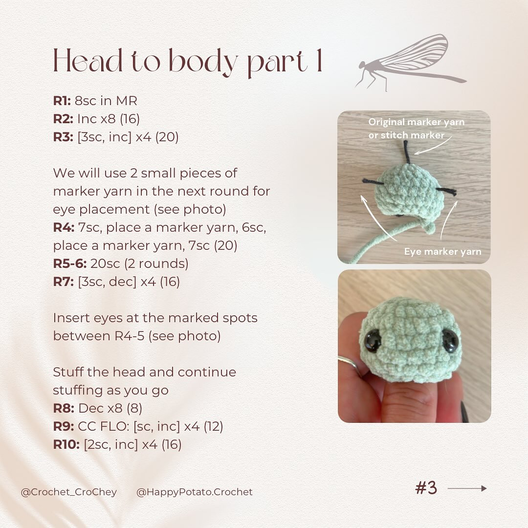 Free Crochet Pattern for Lorelai the Dragonfly Amigurumi
