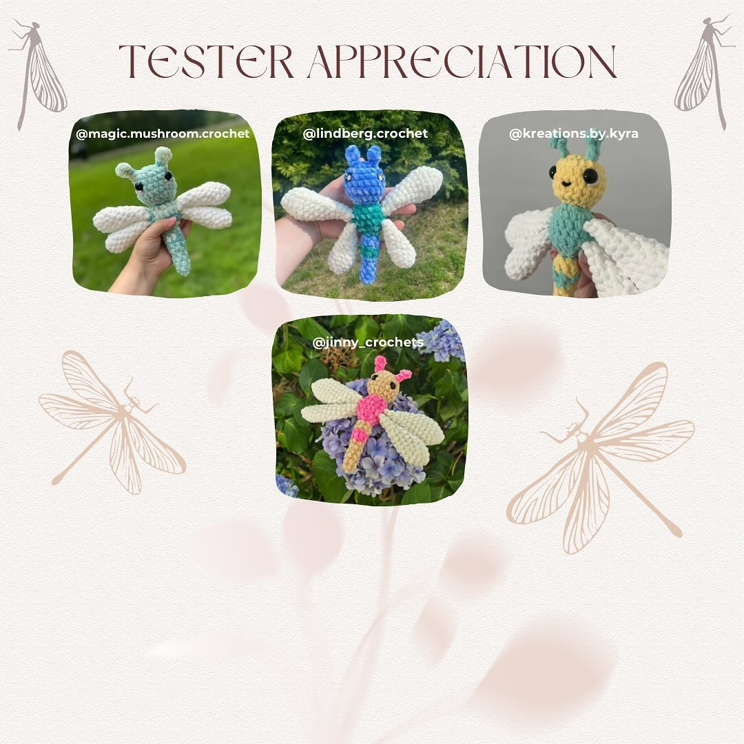 Free Crochet Pattern for Lorelai the Dragonfly Amigurumi