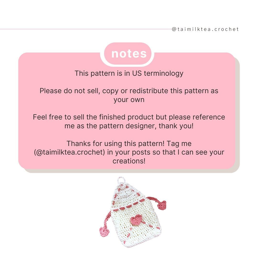 Free Crochet Pattern for Love Letter Drawstring Pouch