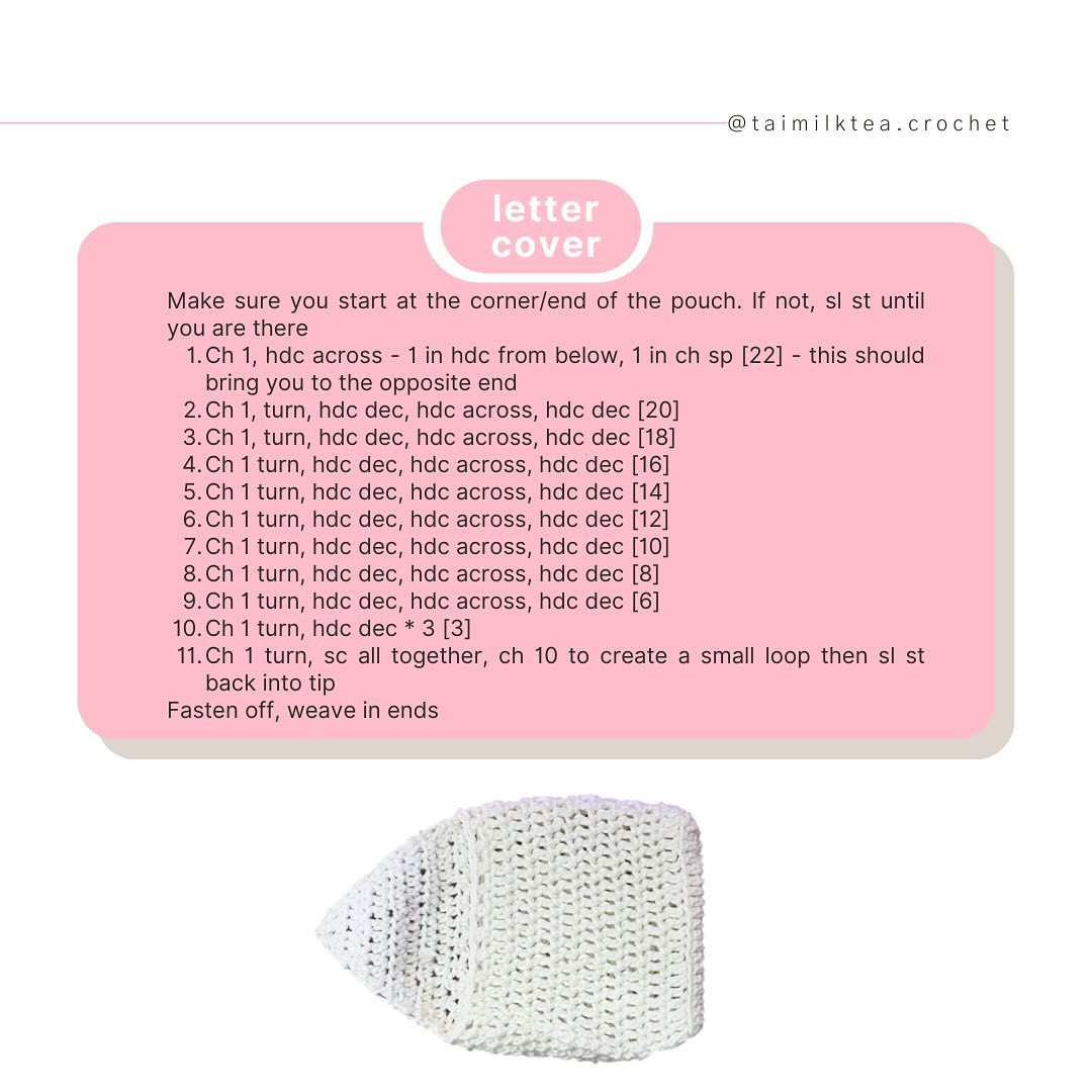 Free Crochet Pattern for Love Letter Drawstring Pouch