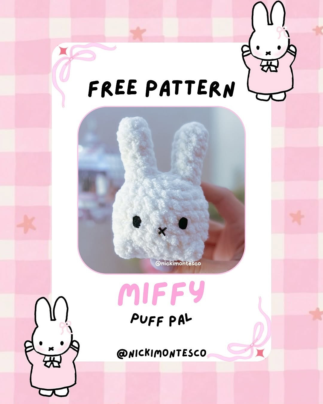 Free Crochet Pattern for Miffy Puff Pal Amigurumi