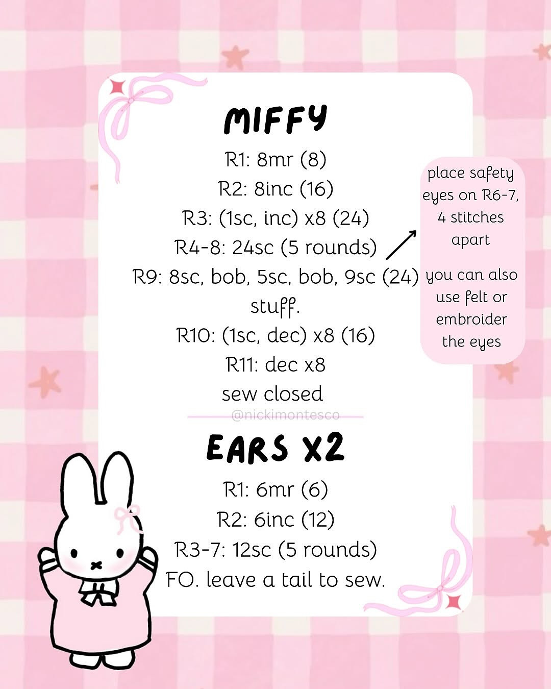 Free Crochet Pattern for Miffy Puff Pal Amigurumi