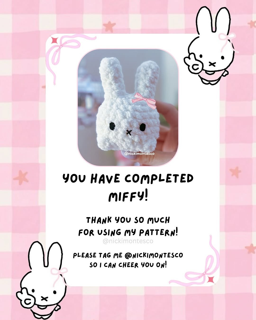 Free Crochet Pattern for Miffy Puff Pal Amigurumi