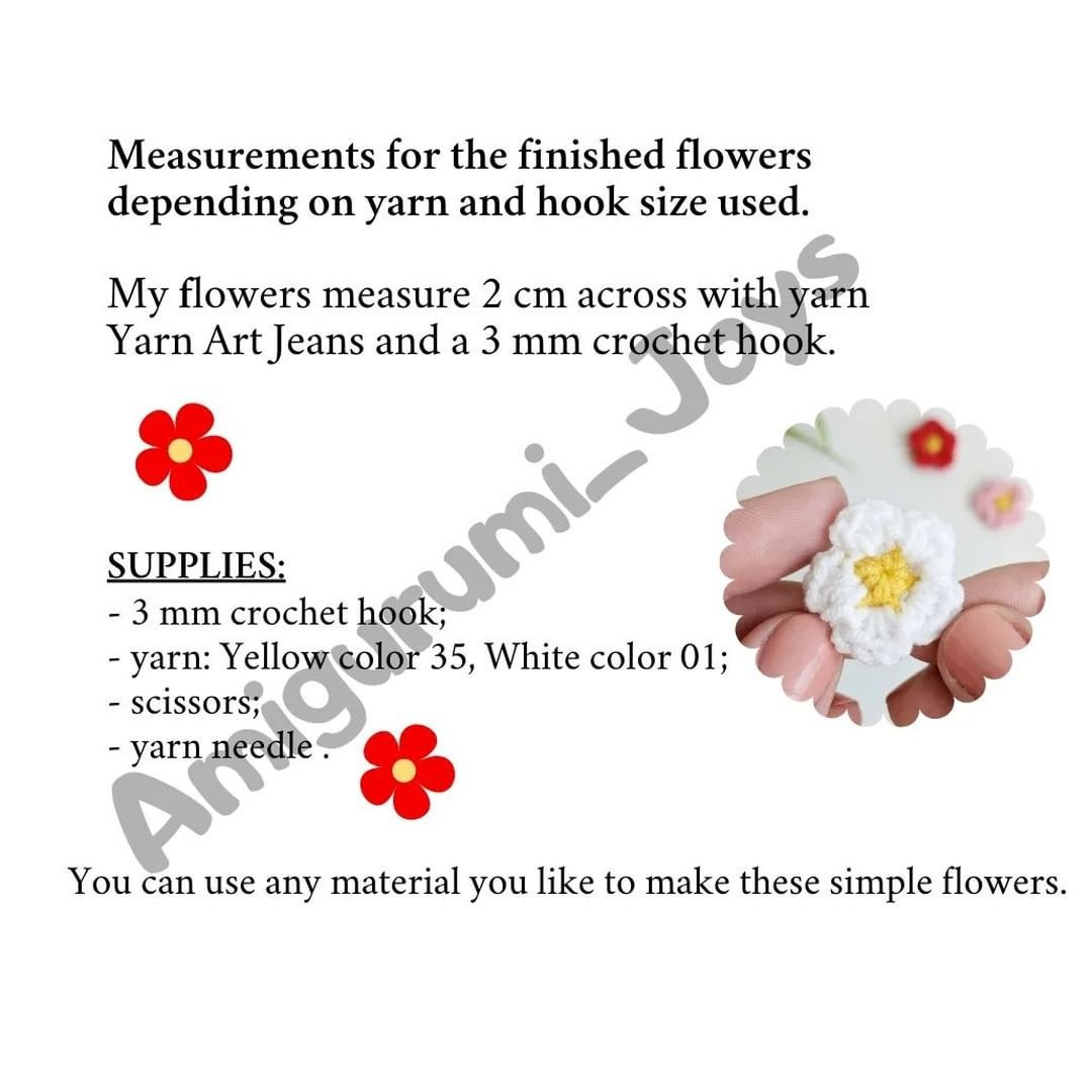 Free Crochet Pattern for Mini Flower Appliques