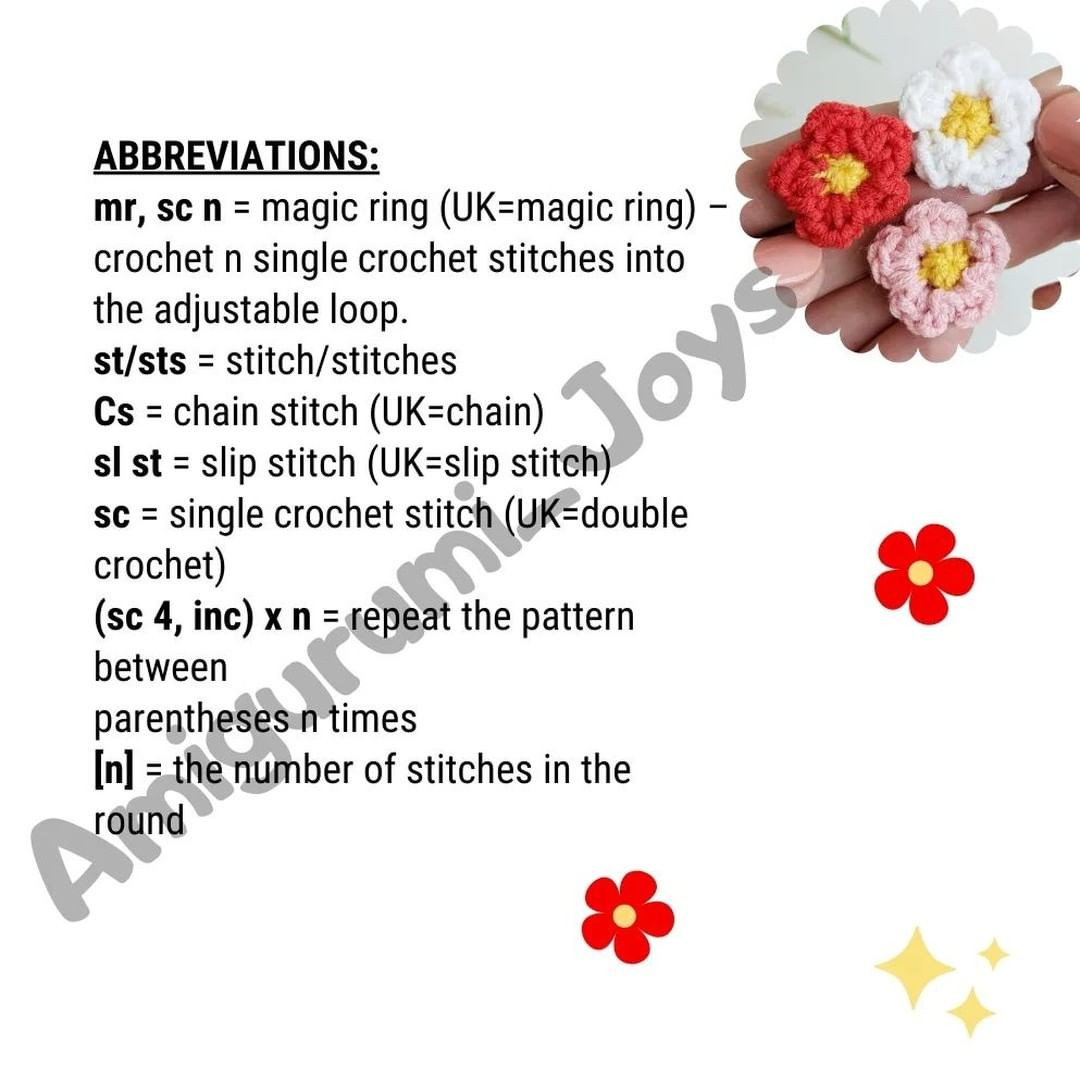 Free Crochet Pattern for Mini Flower Appliques