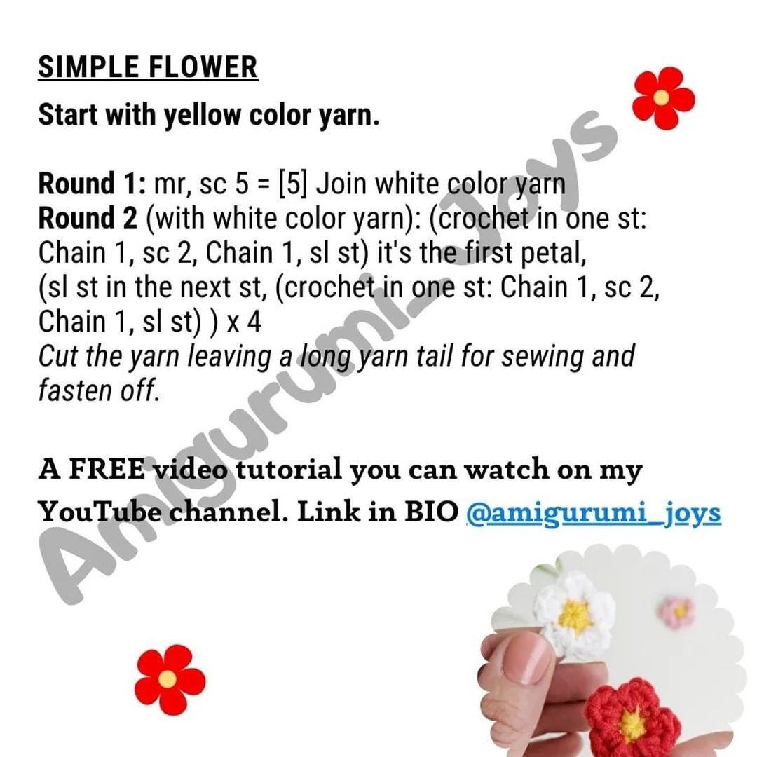 Free Crochet Pattern for Mini Flower Appliques