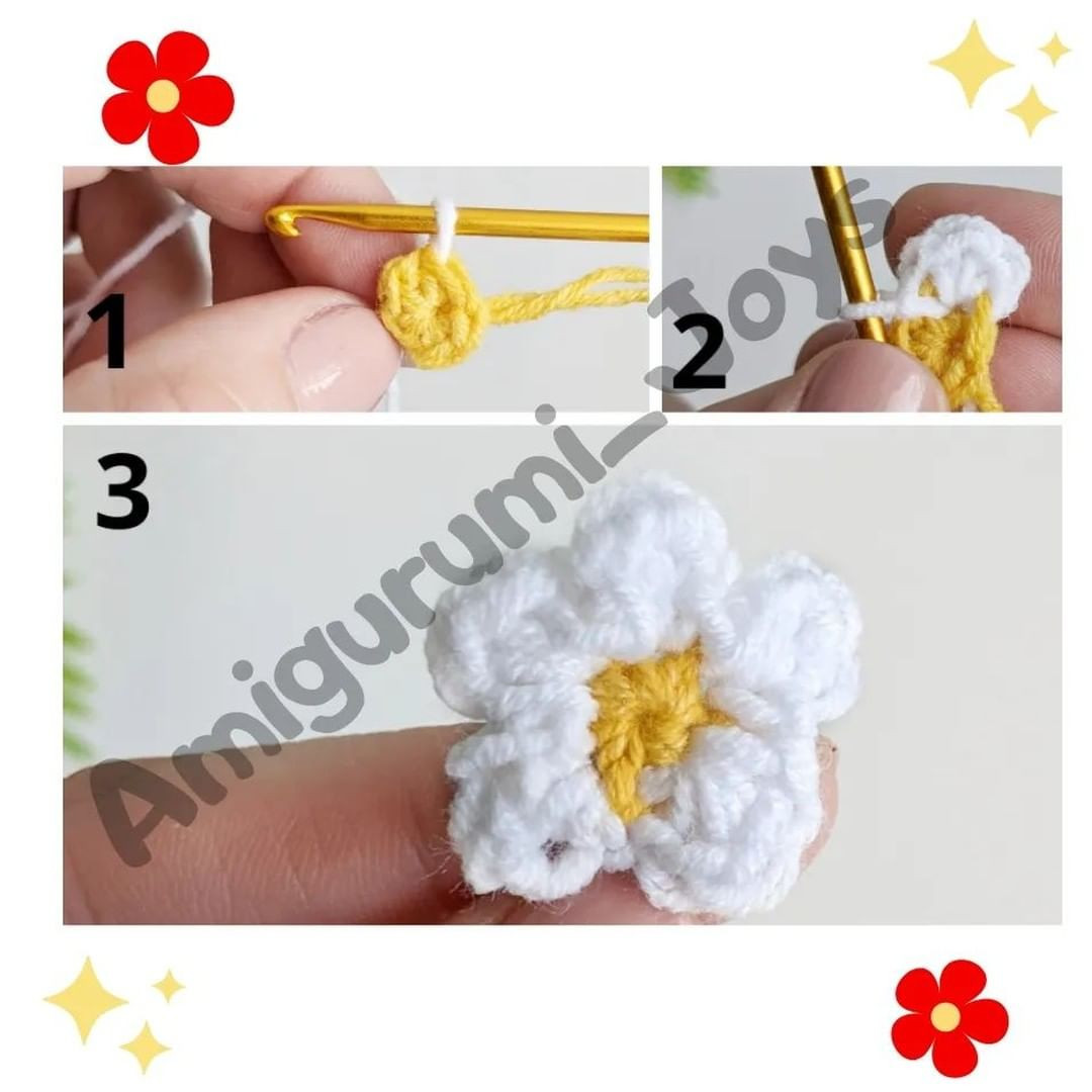 Free Crochet Pattern for Mini Flower Appliques