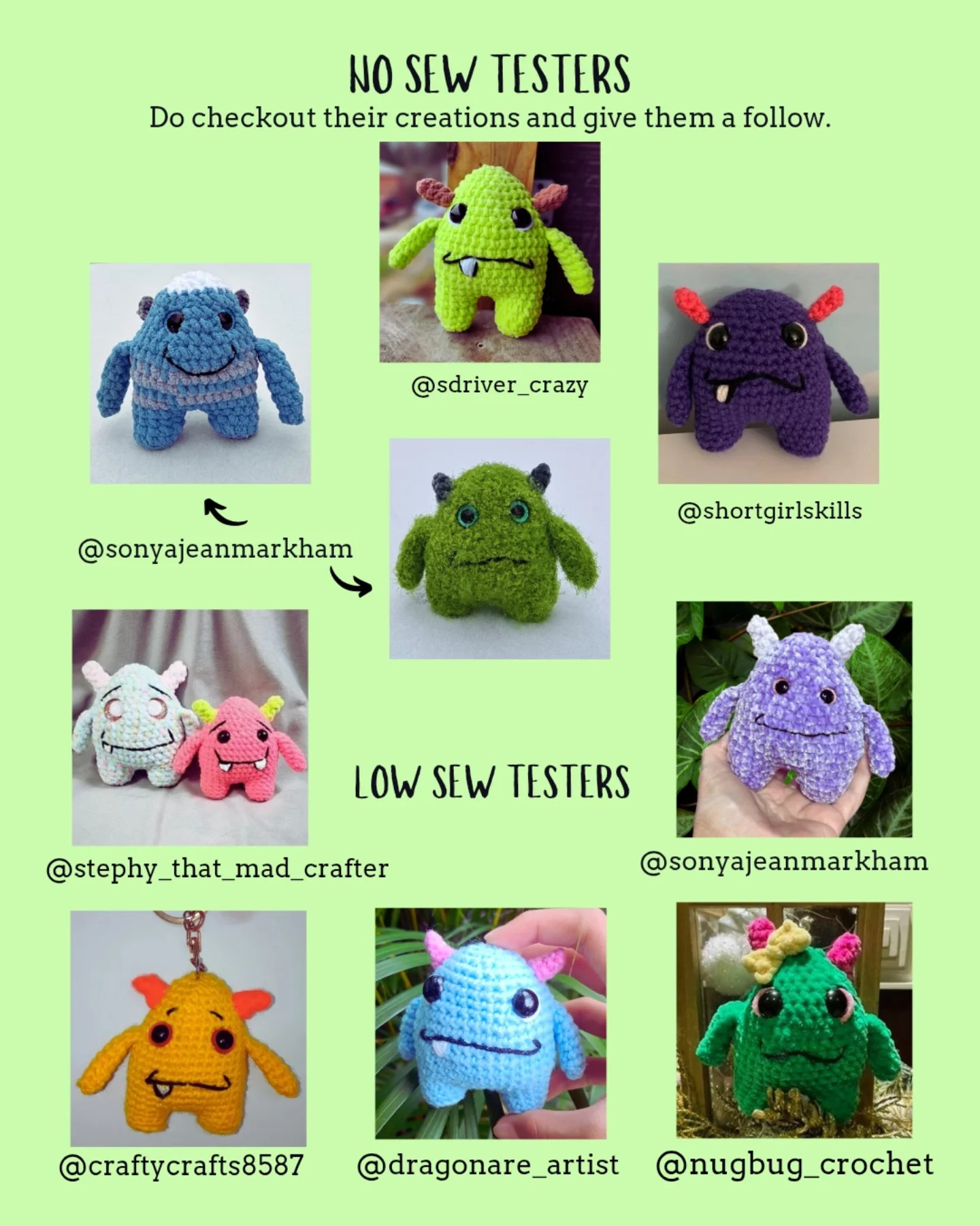 Free Crochet Pattern for Monster Brothers Amigurumi