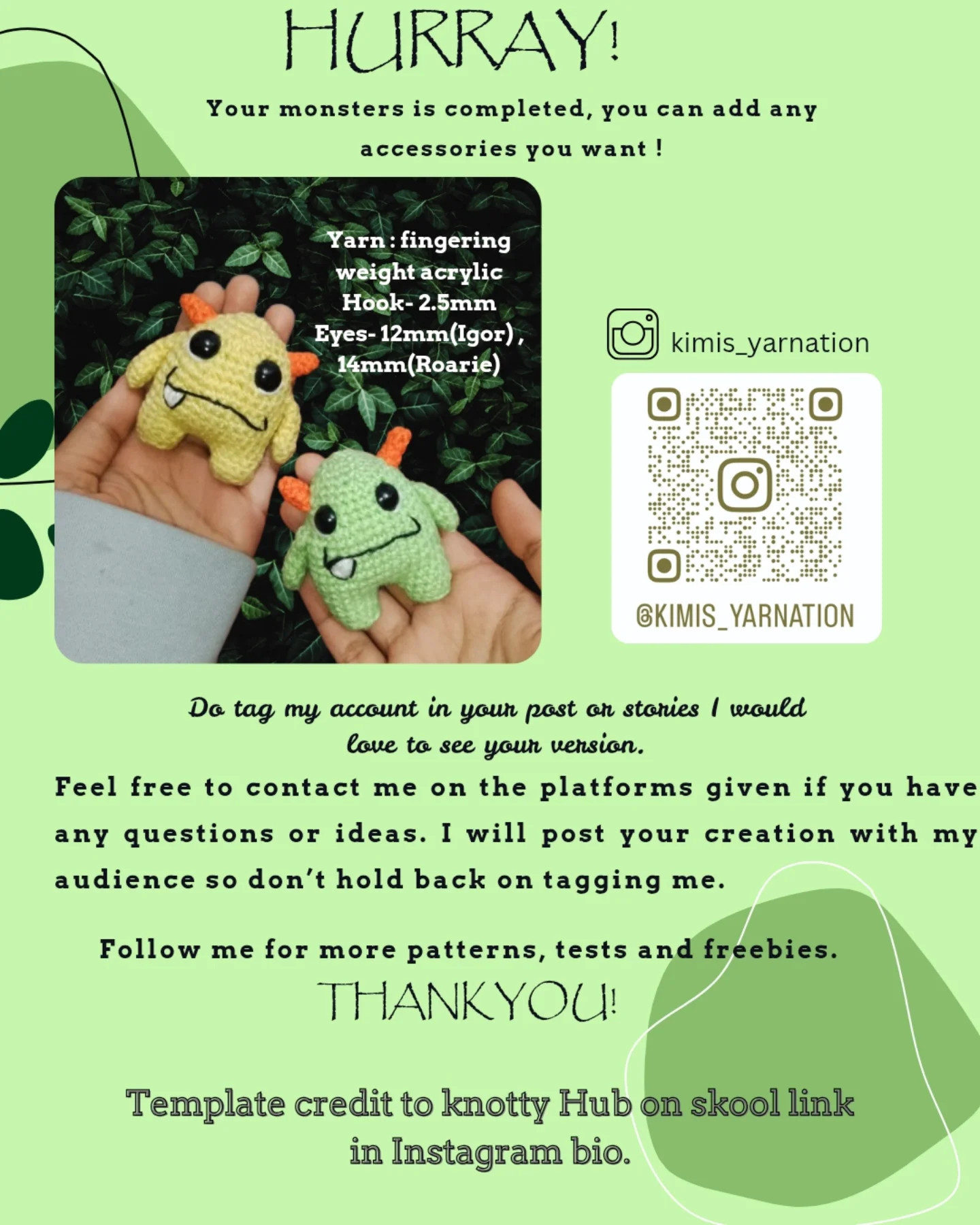 Free Crochet Pattern for Monster Brothers Amigurumi