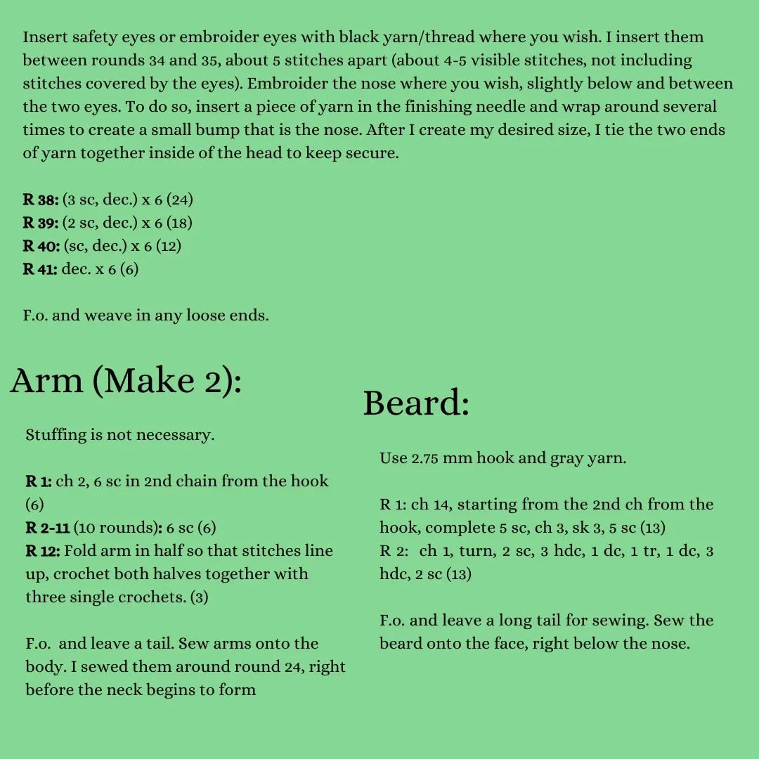 Free Crochet Pattern for St. Patrick Doll