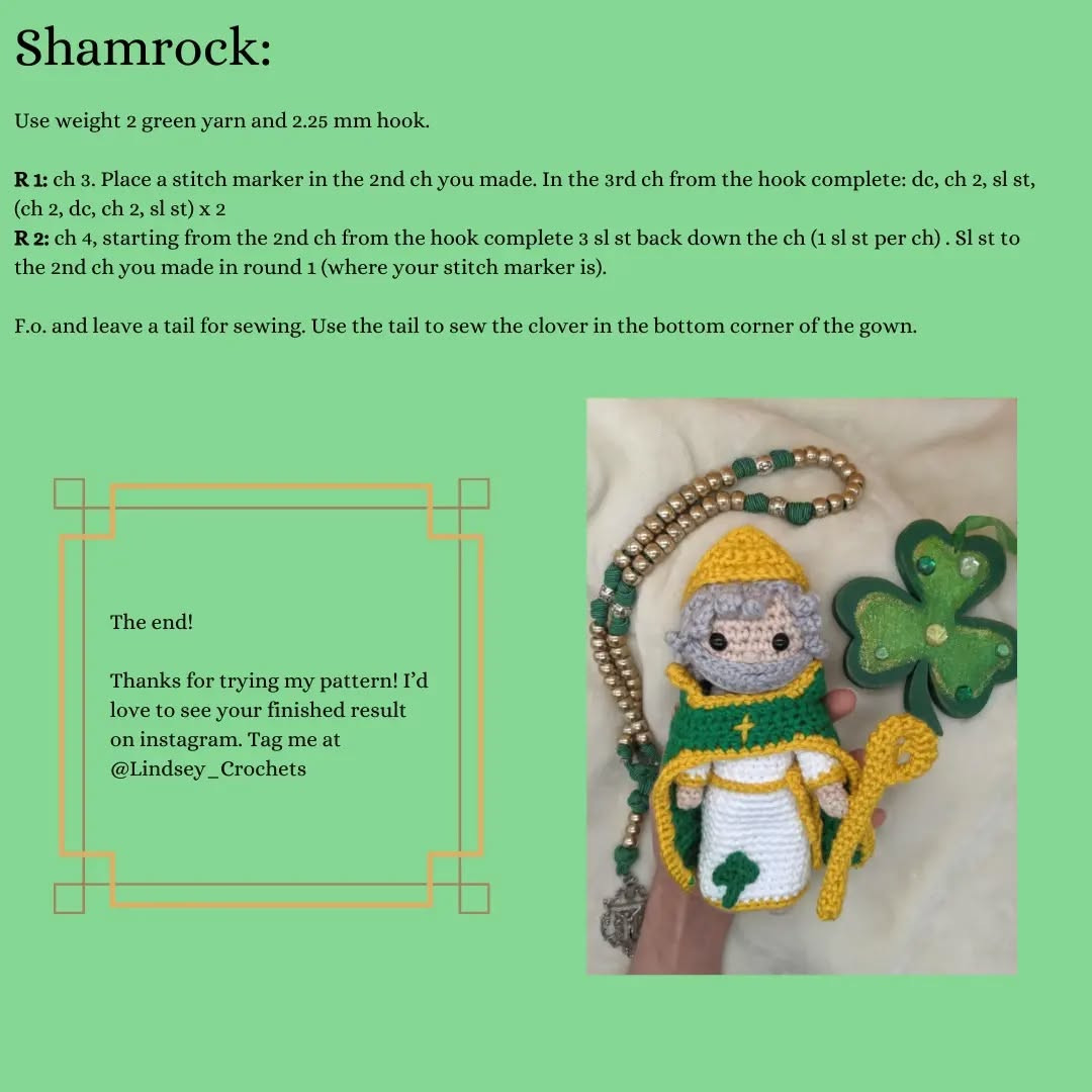 Free Crochet Pattern for St. Patrick Doll