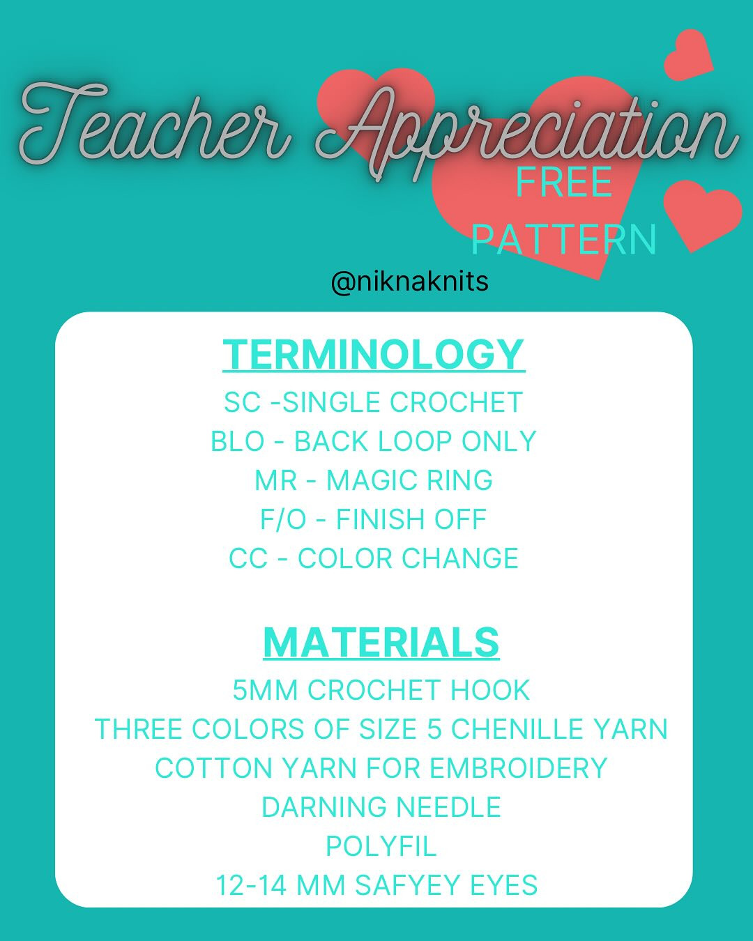 Free Crochet Pattern for Teacher Appreciation Gift