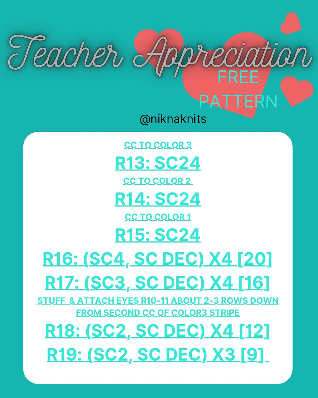 Free Crochet Pattern for Teacher Appreciation Gift