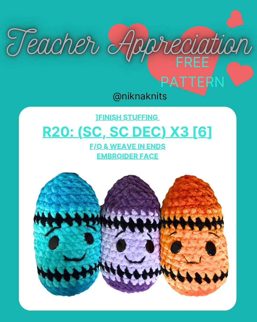 Free Crochet Pattern for Teacher Appreciation Gift