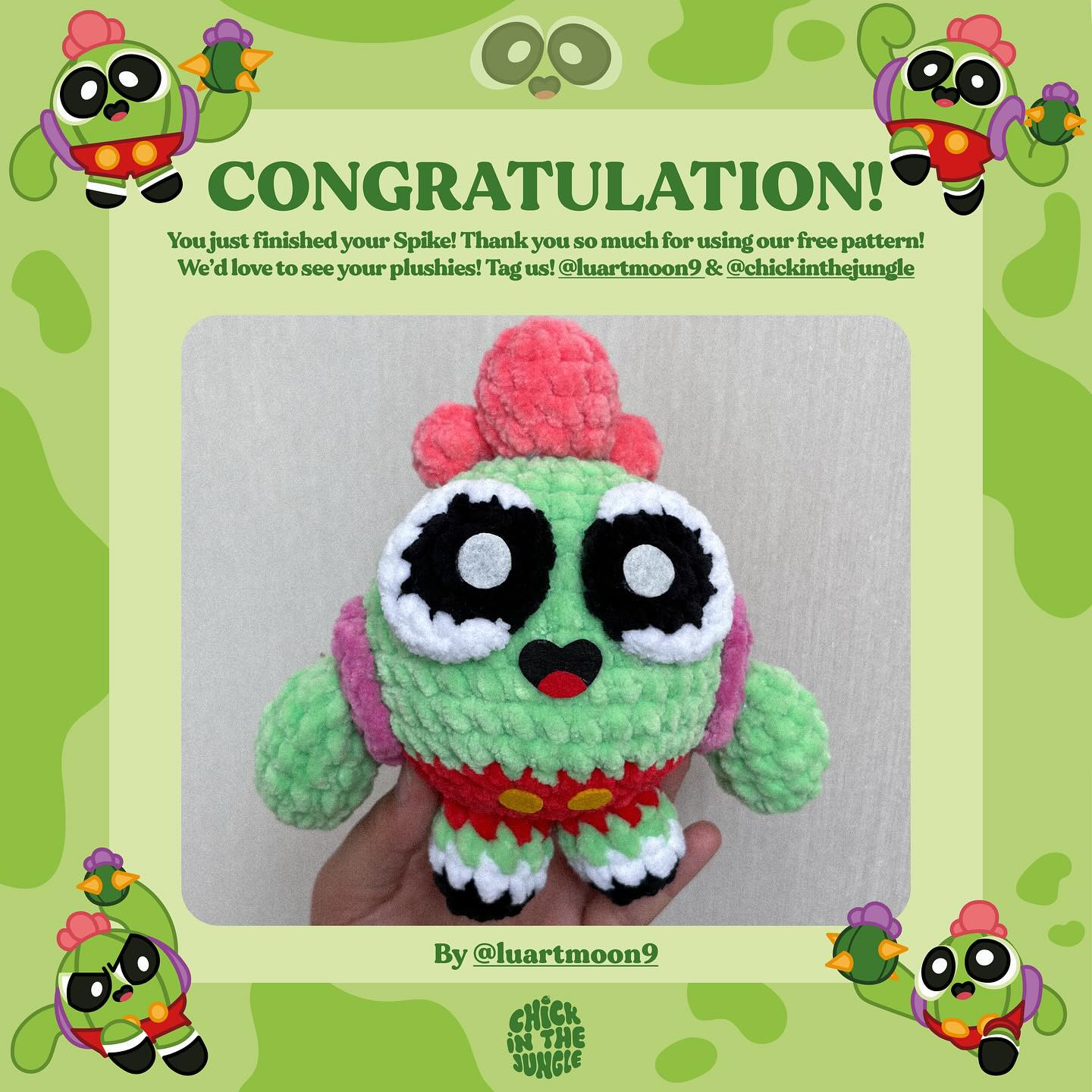 Free Crochet Pattern for Toon Spike from Brawl Stars