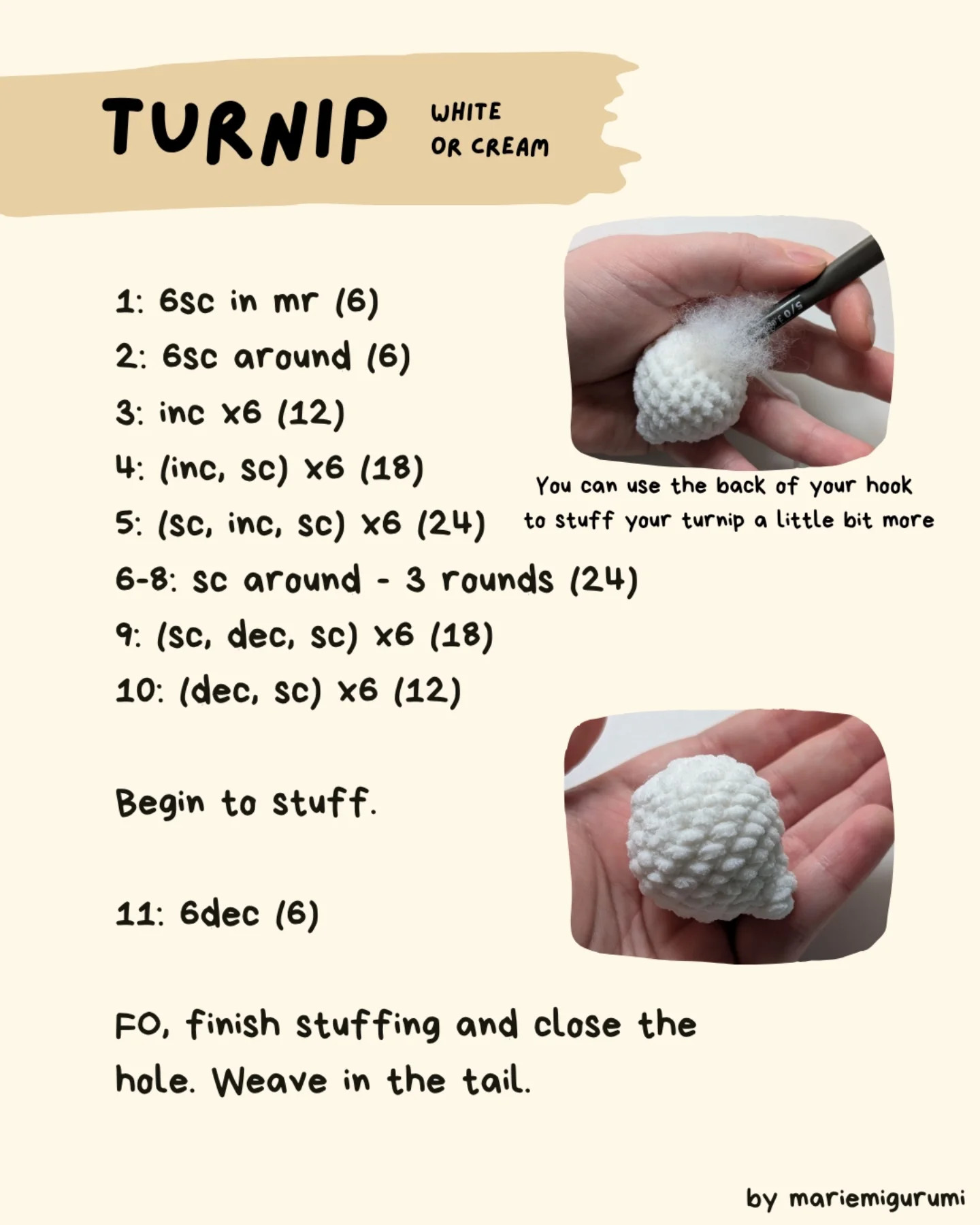 Free Crochet Pattern for Turnip Keychain