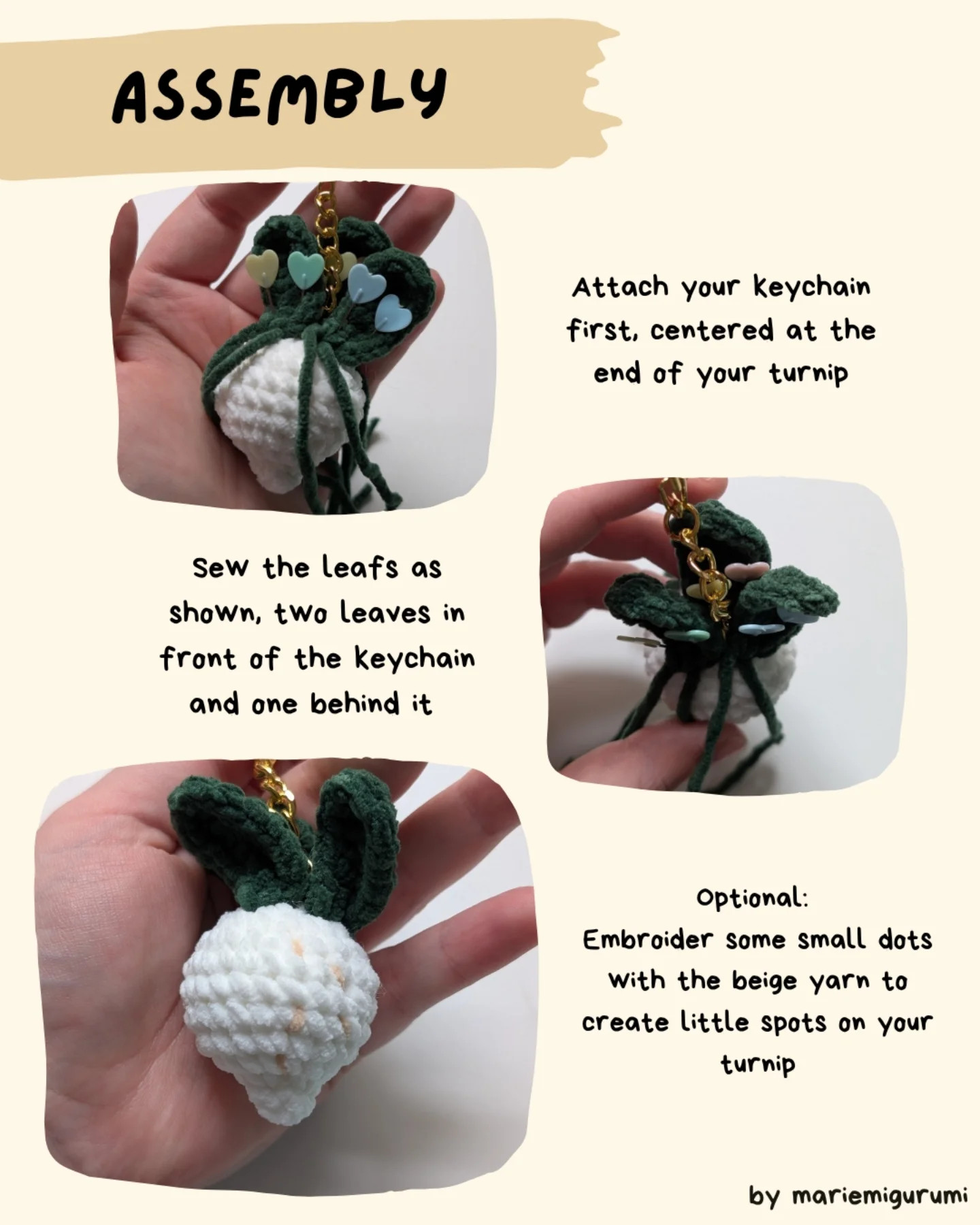 Free Crochet Pattern for Turnip Keychain