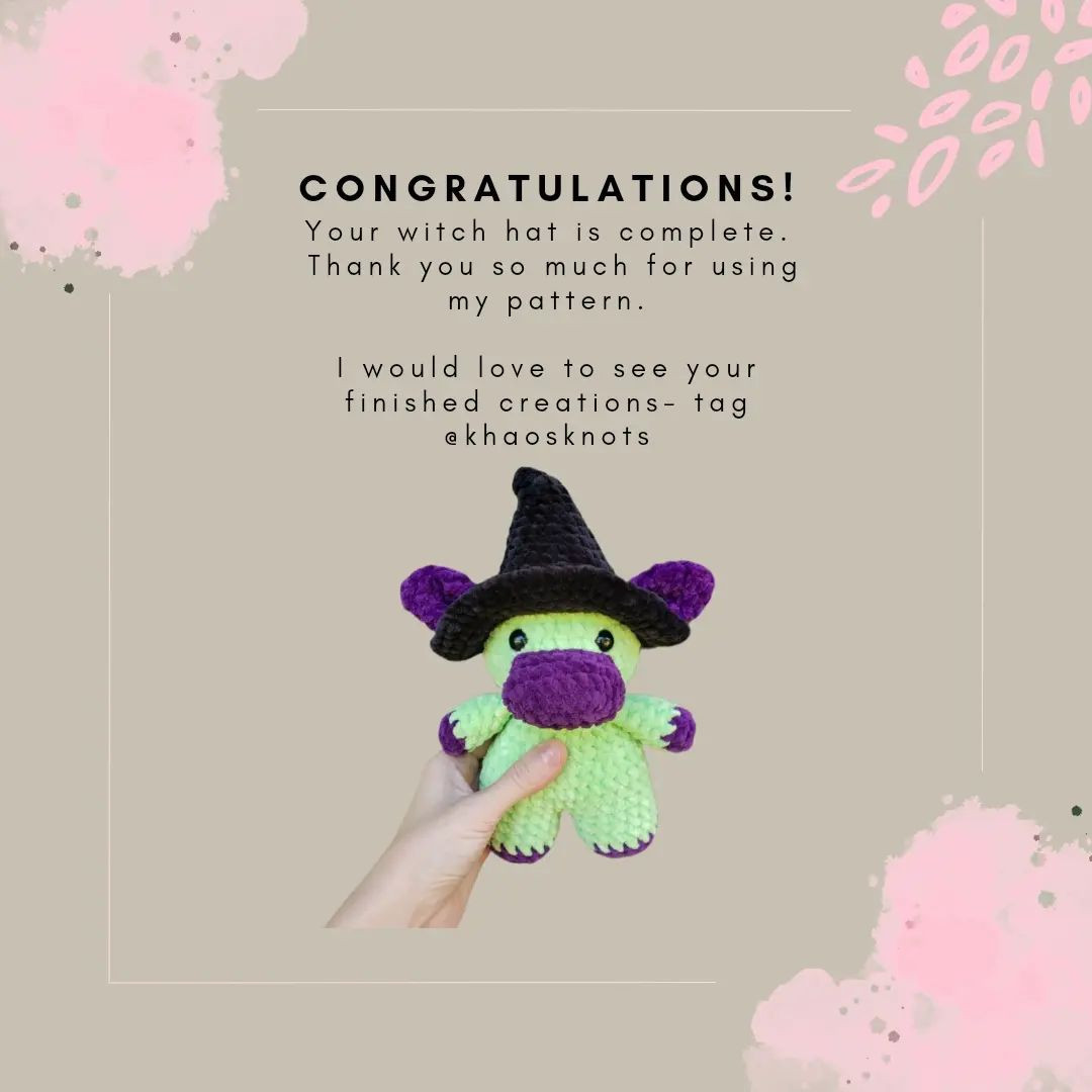 Free Crochet Pattern for Witch Hat Design