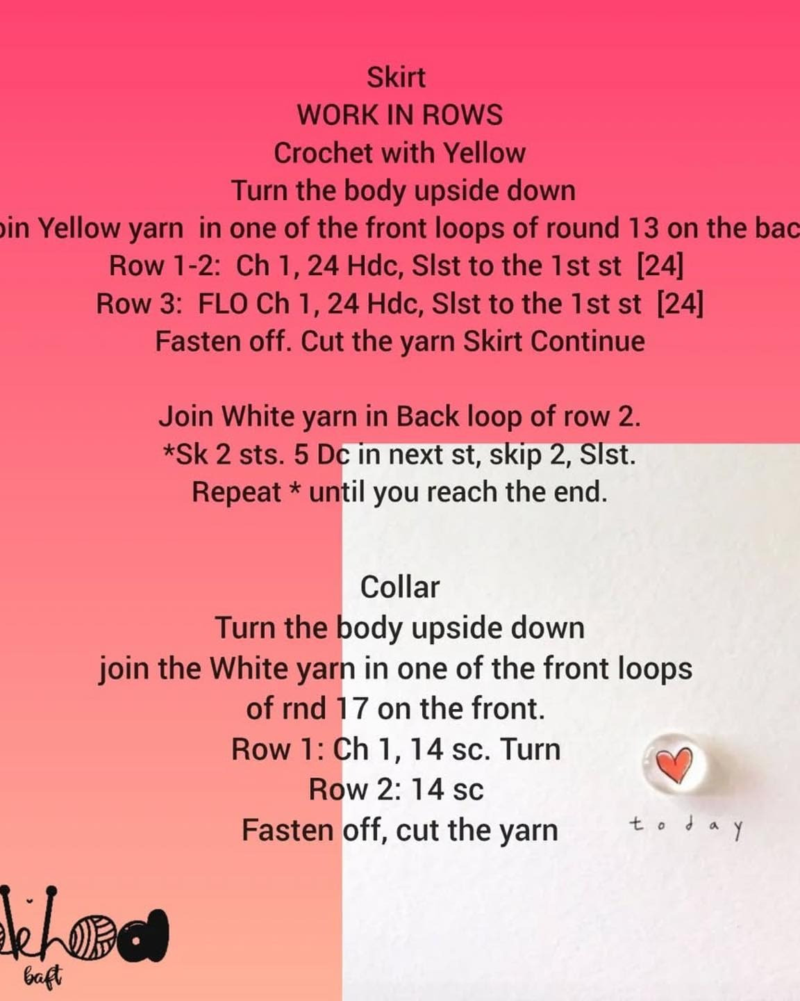 Free Crochet Pattern of Amigurumi Doll and Apple Slices