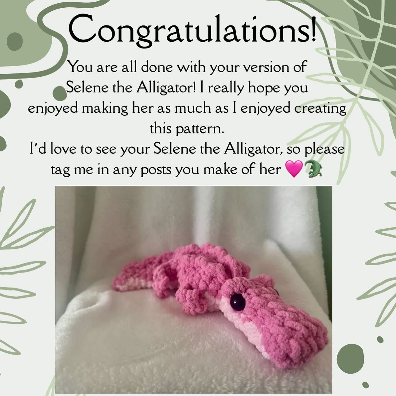 Free Crochet Pattern: Selene the Alligator Amigurumi