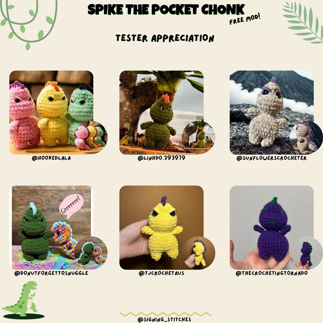 Free Crochet Pattern: Spike the Pocket Chonk Mod