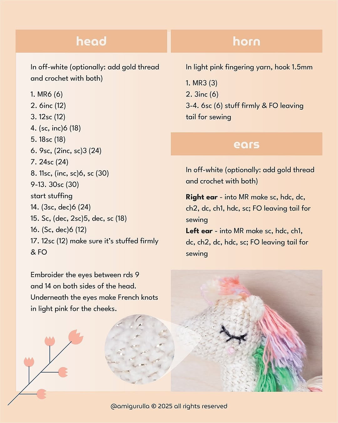 Free Crochet Unicorn Pattern - Amigurumi DIY Project
