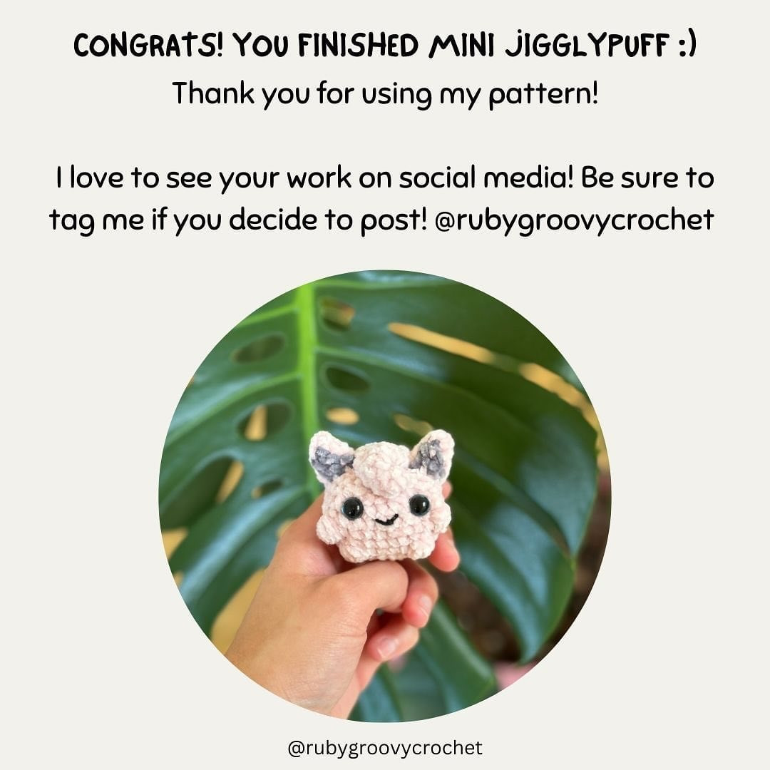 Free Mini Jigglypuff Crochet Pattern for Beginners