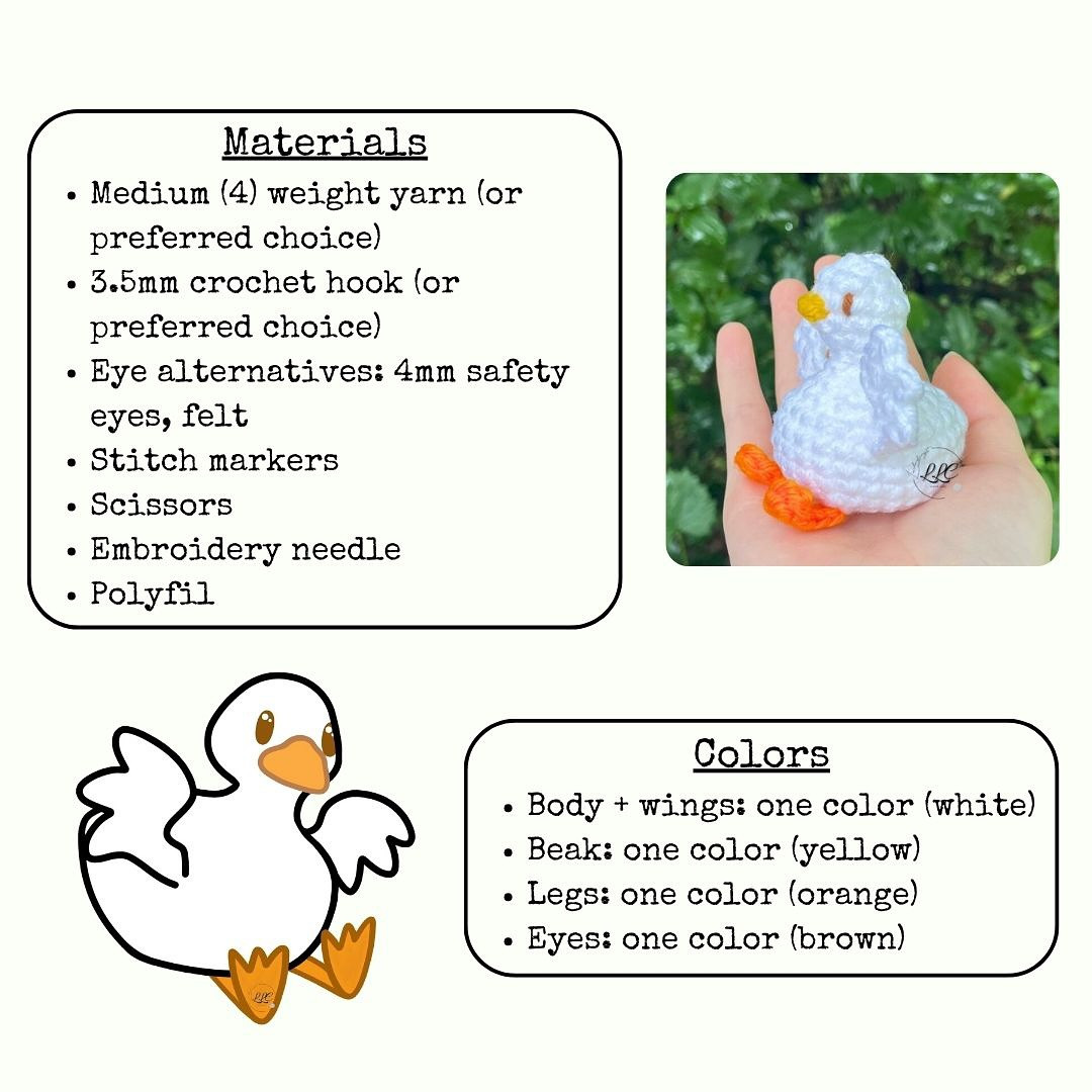 Free Pattern for No-Sew Tiny Duck Crochet