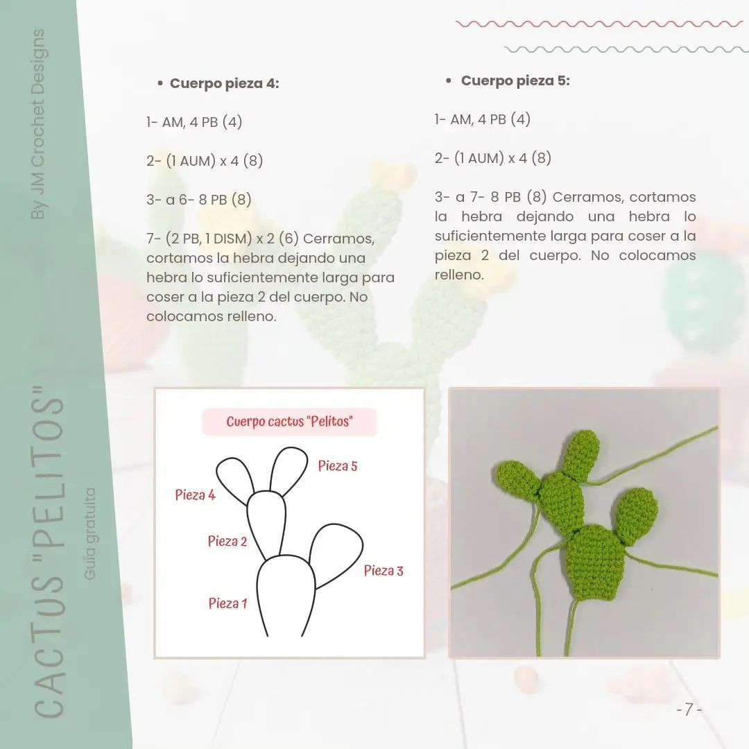 Guía gratuita para tejer cactus de crochet con flores amarillas