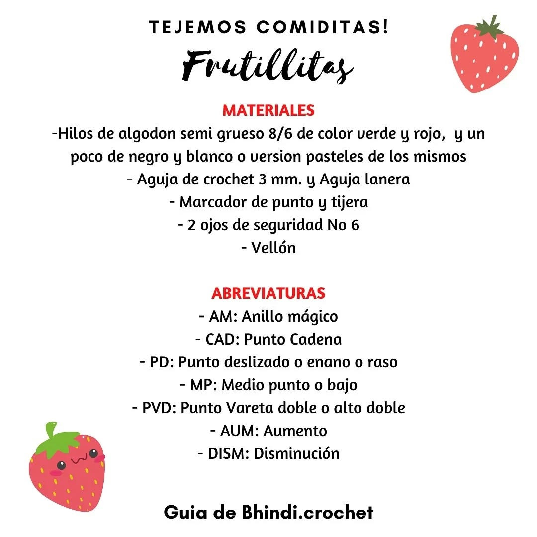 Guía para tejer fresas amigurumi adorables - Parte 1