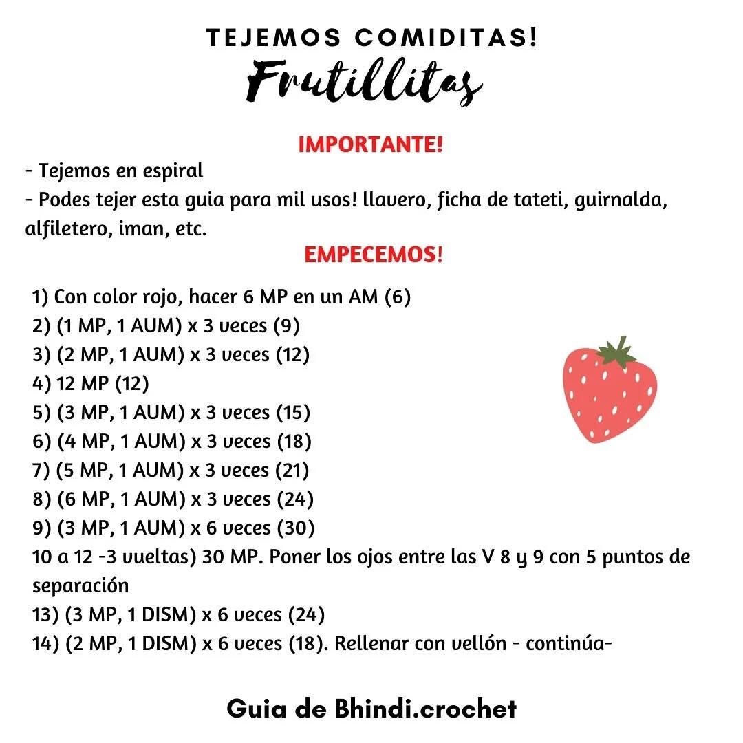 Guía para tejer fresas amigurumi adorables - Parte 1