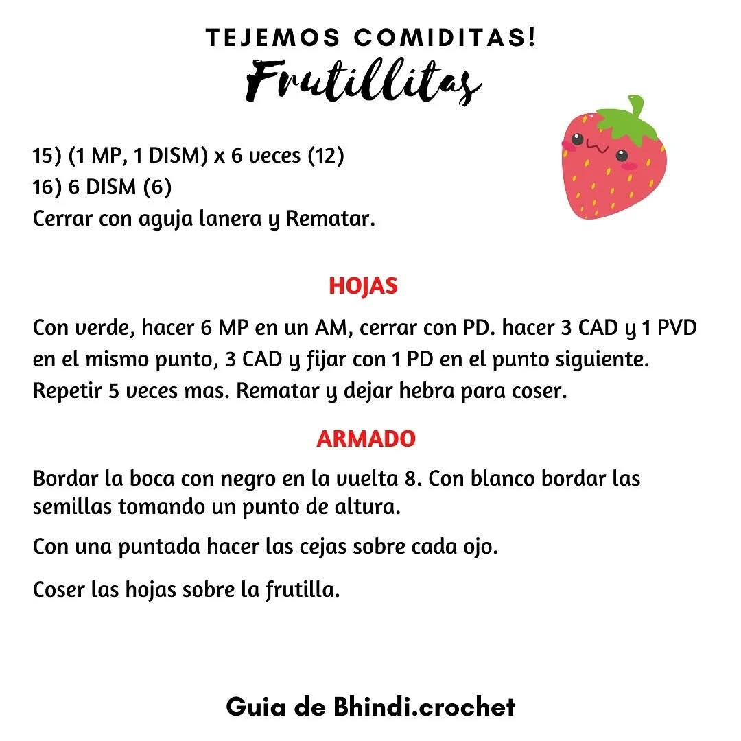 Guía para tejer fresas amigurumi adorables - Parte 1