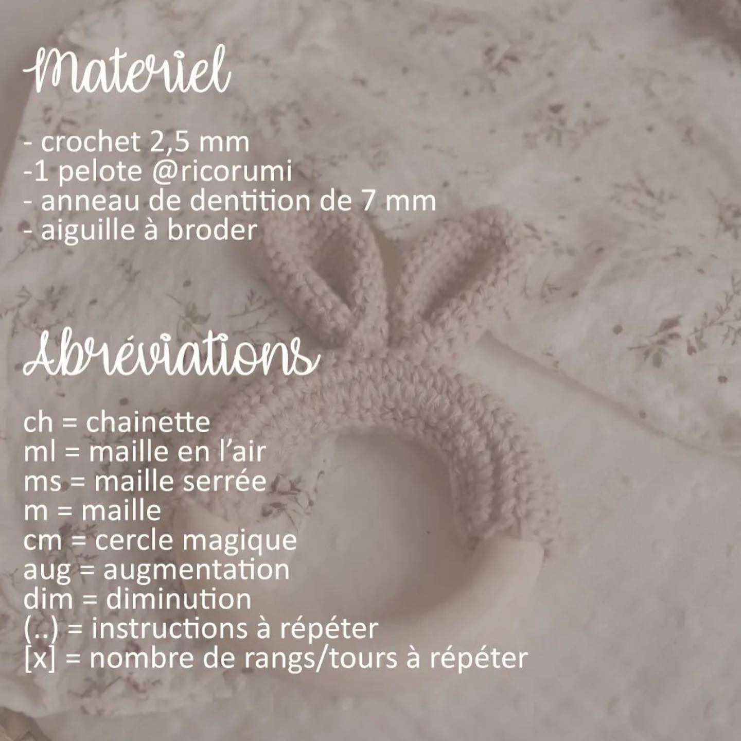 Hochet Oreilles de Lapin - Patron Gratuit