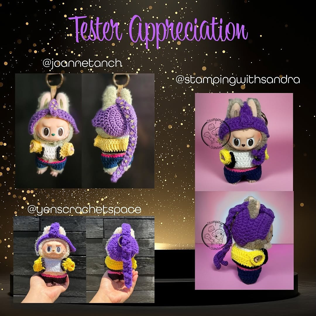 Labubu v1/v3 Rumi Outfit Free Crochet Pattern