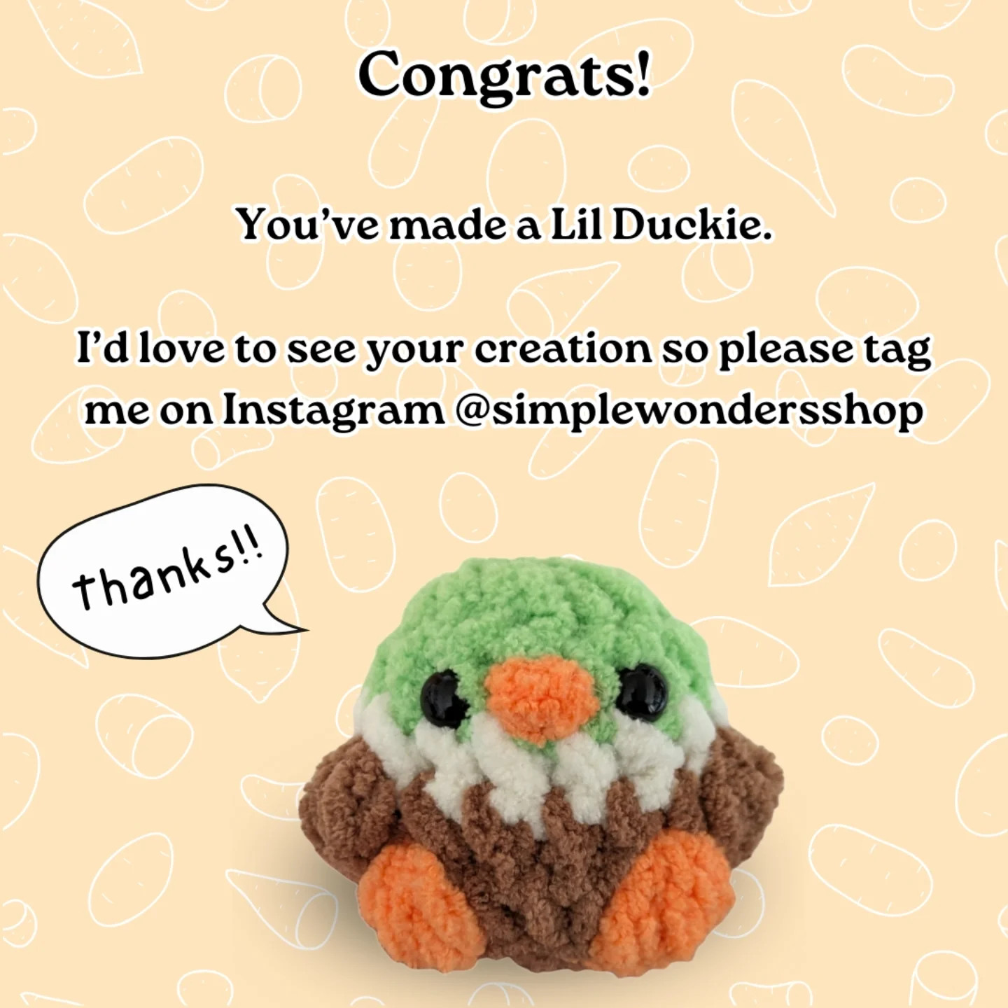 Lil Duckie Free Crochet Pattern by Simple Wonders Shop
