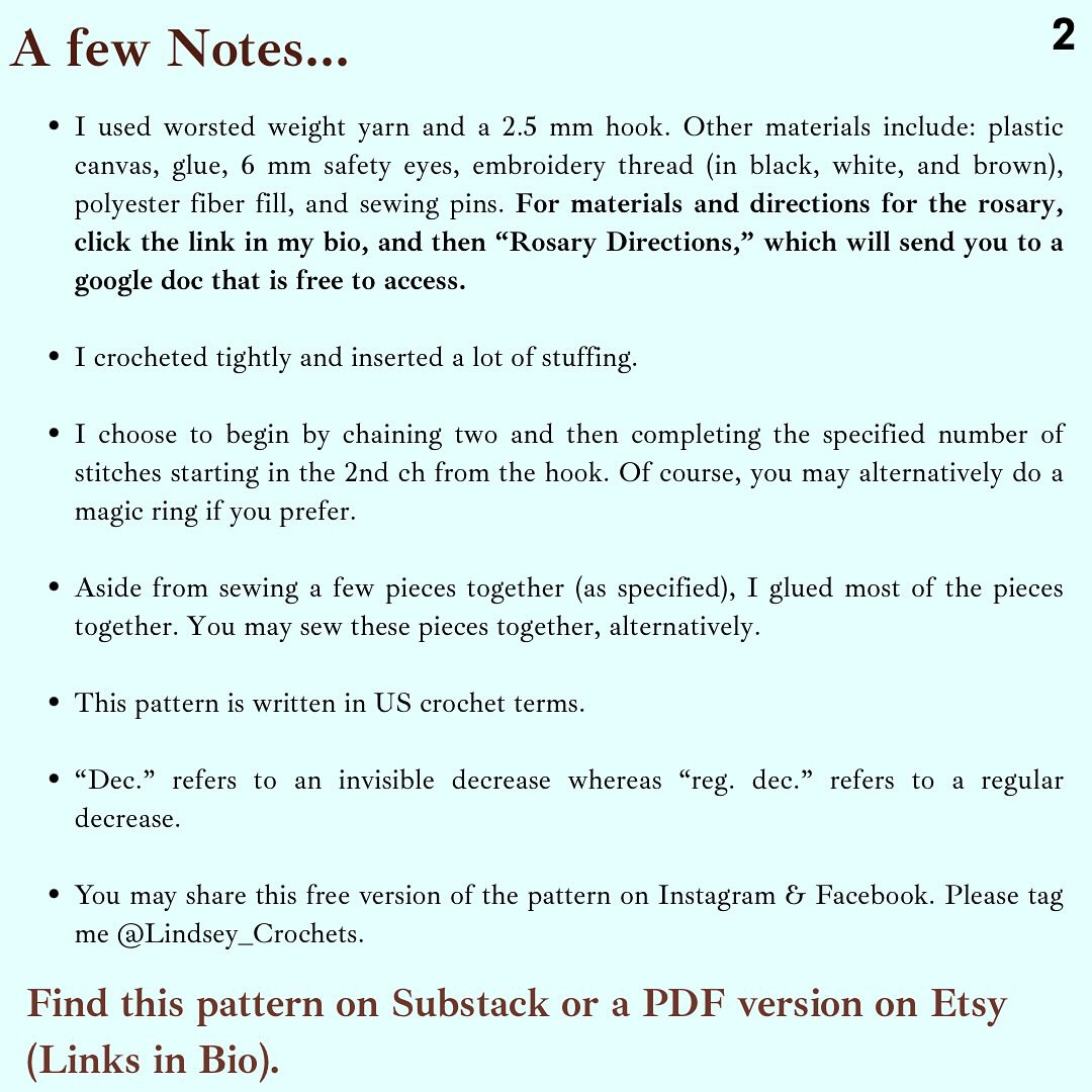 Little Our Lady of Lourdes Free Crochet Pattern Guide