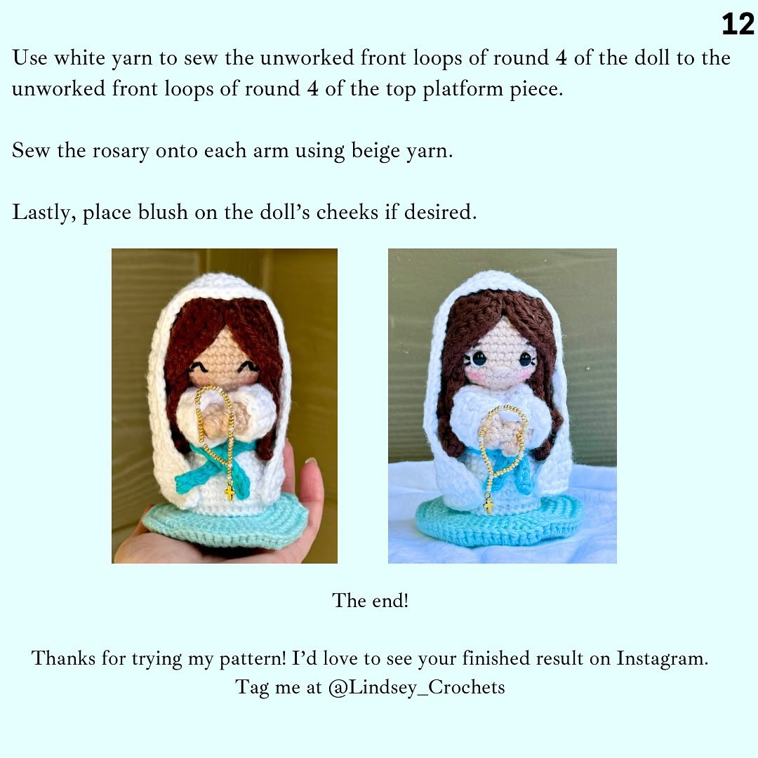 Little Our Lady of Lourdes Free Crochet Pattern Guide