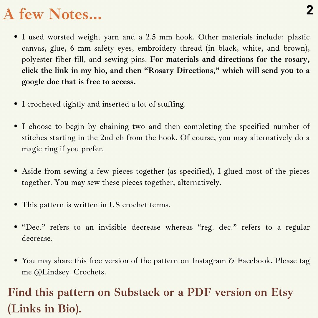 Little St. Bernadette Free Crochet Pattern for Beginners