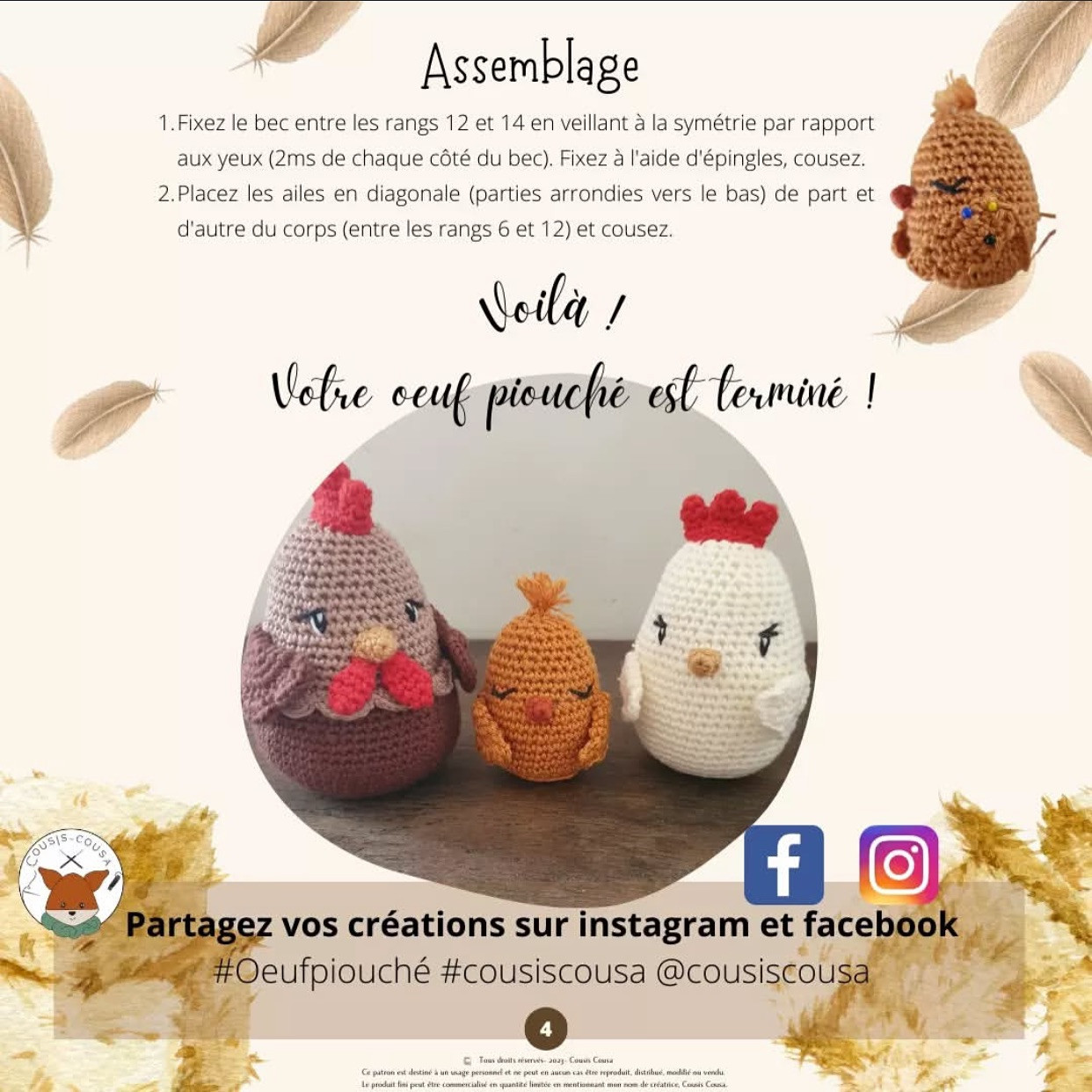 L'oeuf piouché: Créez votre propre poussin en crochet mignon