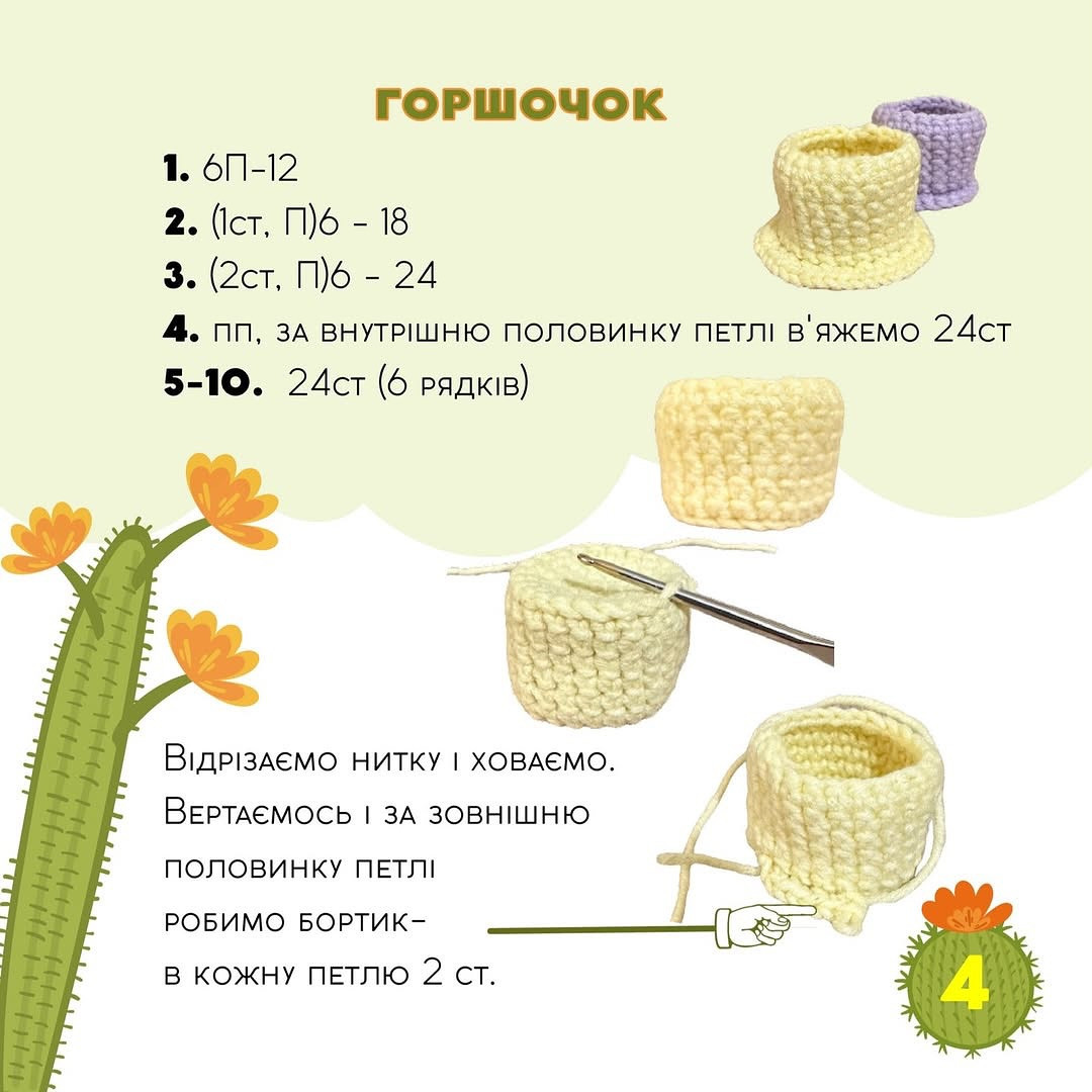 Майстер клас: кактус з ниток у формі серця