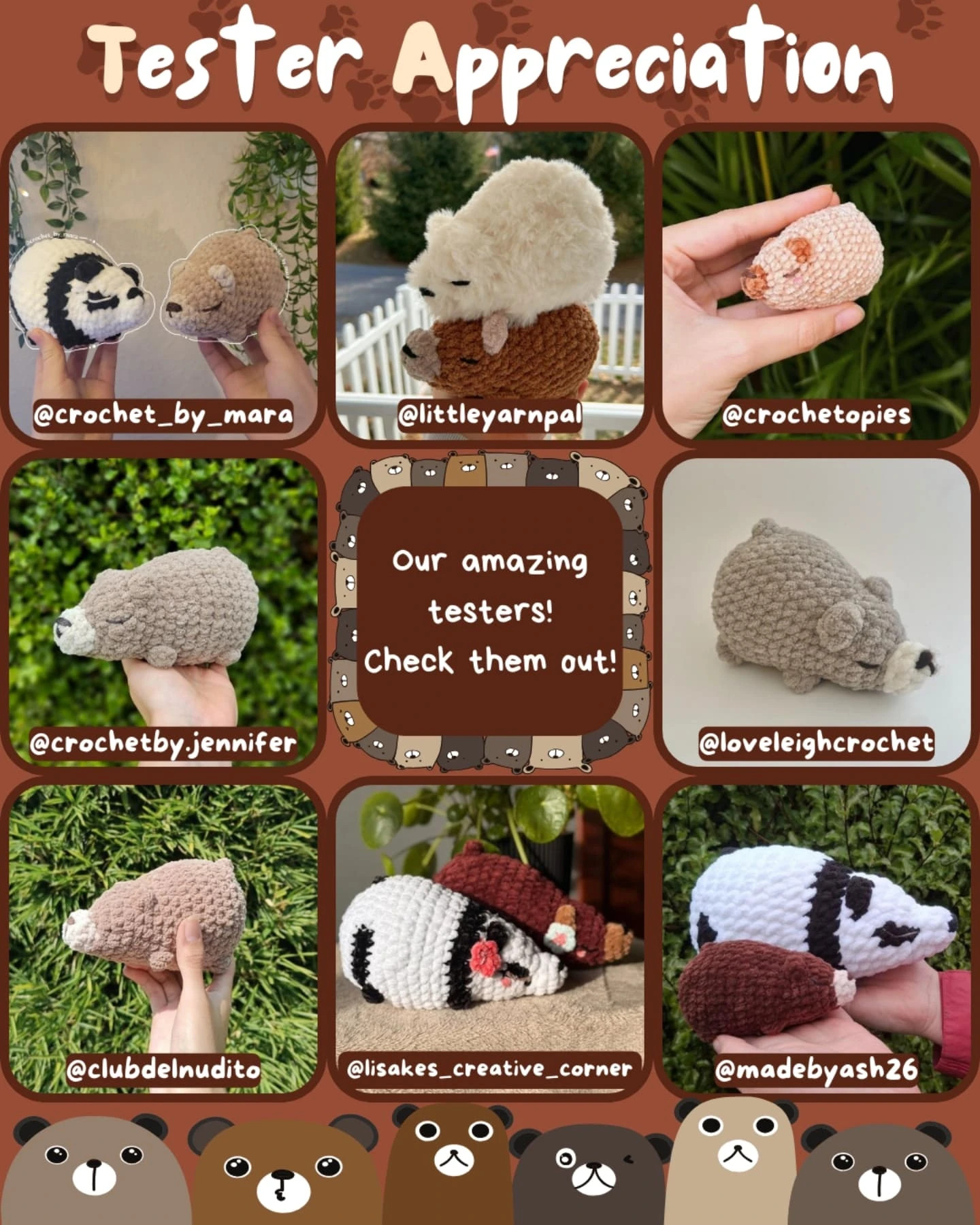 Mini Sleepy Bear Crochet Pattern - Super Quick, No-Sew