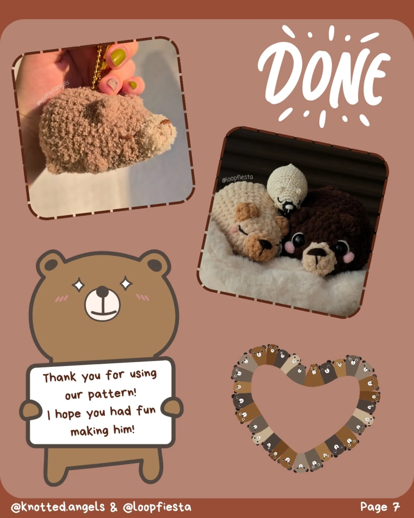 Mini Sleepy Bear Crochet Pattern - Super Quick, No-Sew