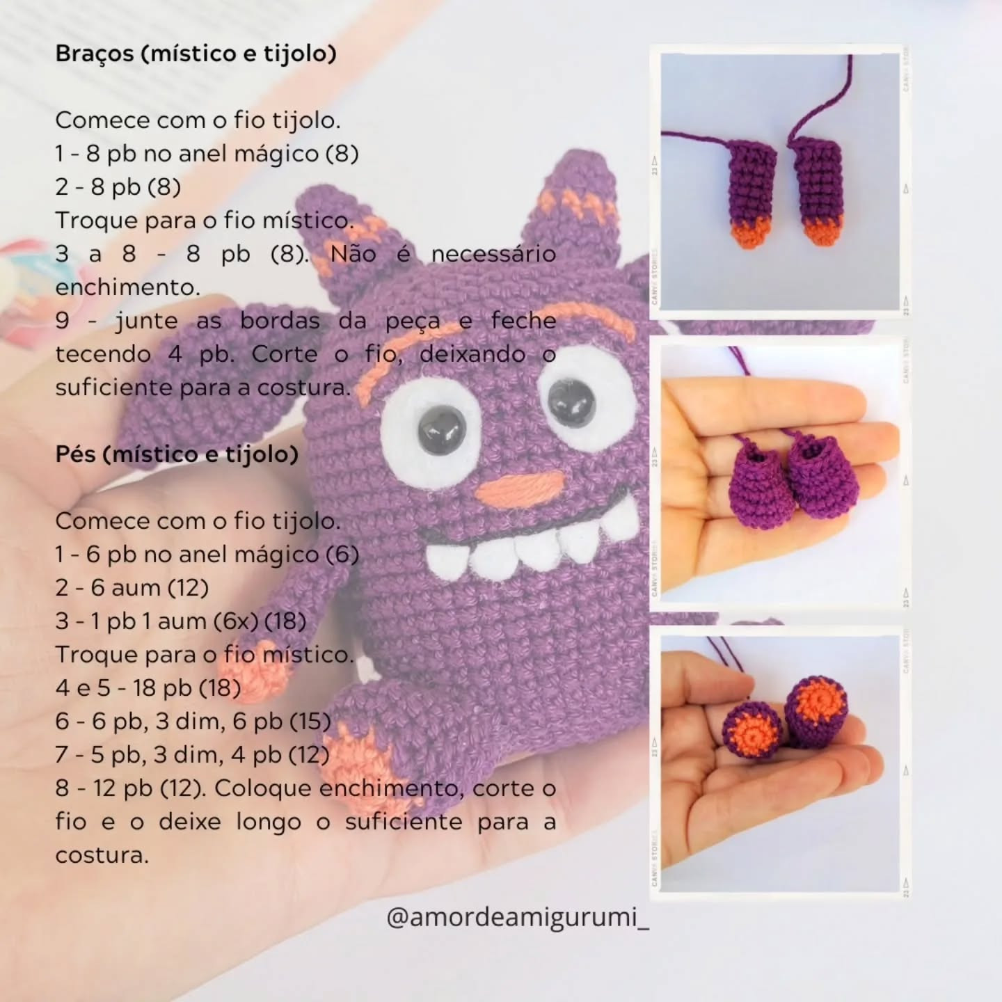 Monstrinho Slim de Amigurumi: Receita Gratuita de Crochê Fácil