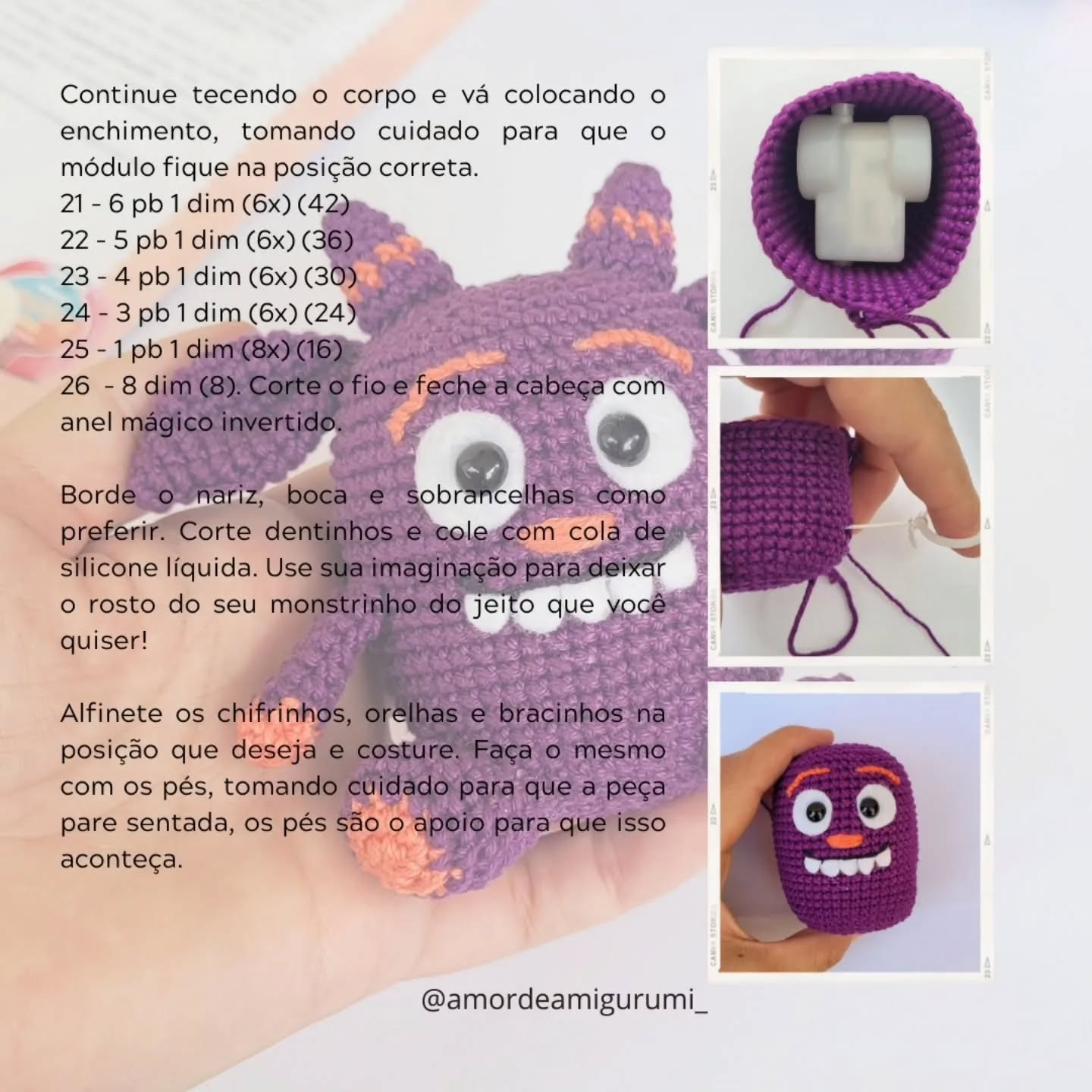Monstrinho Slim de Amigurumi: Receita Gratuita de Crochê Fácil