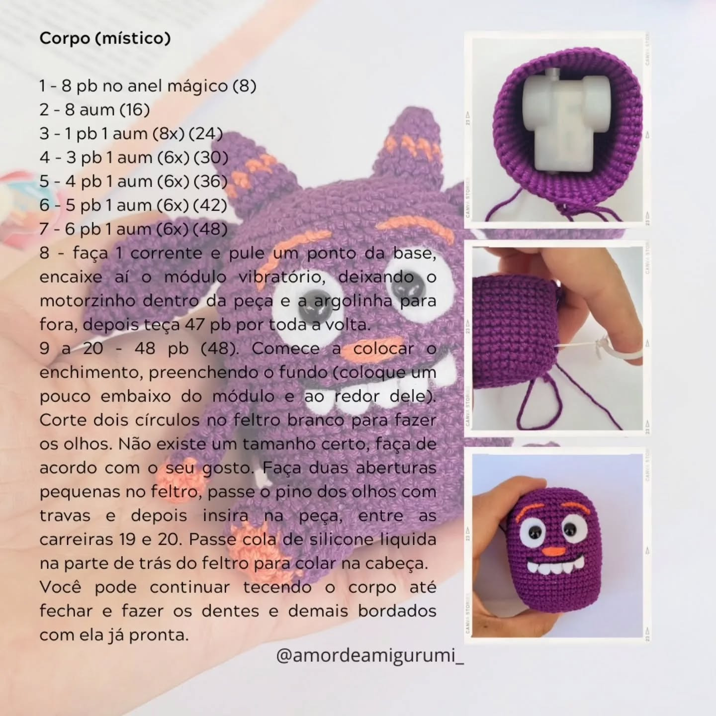 Monstrinho Slim de Amigurumi: Receita Gratuita de Crochê Fácil
