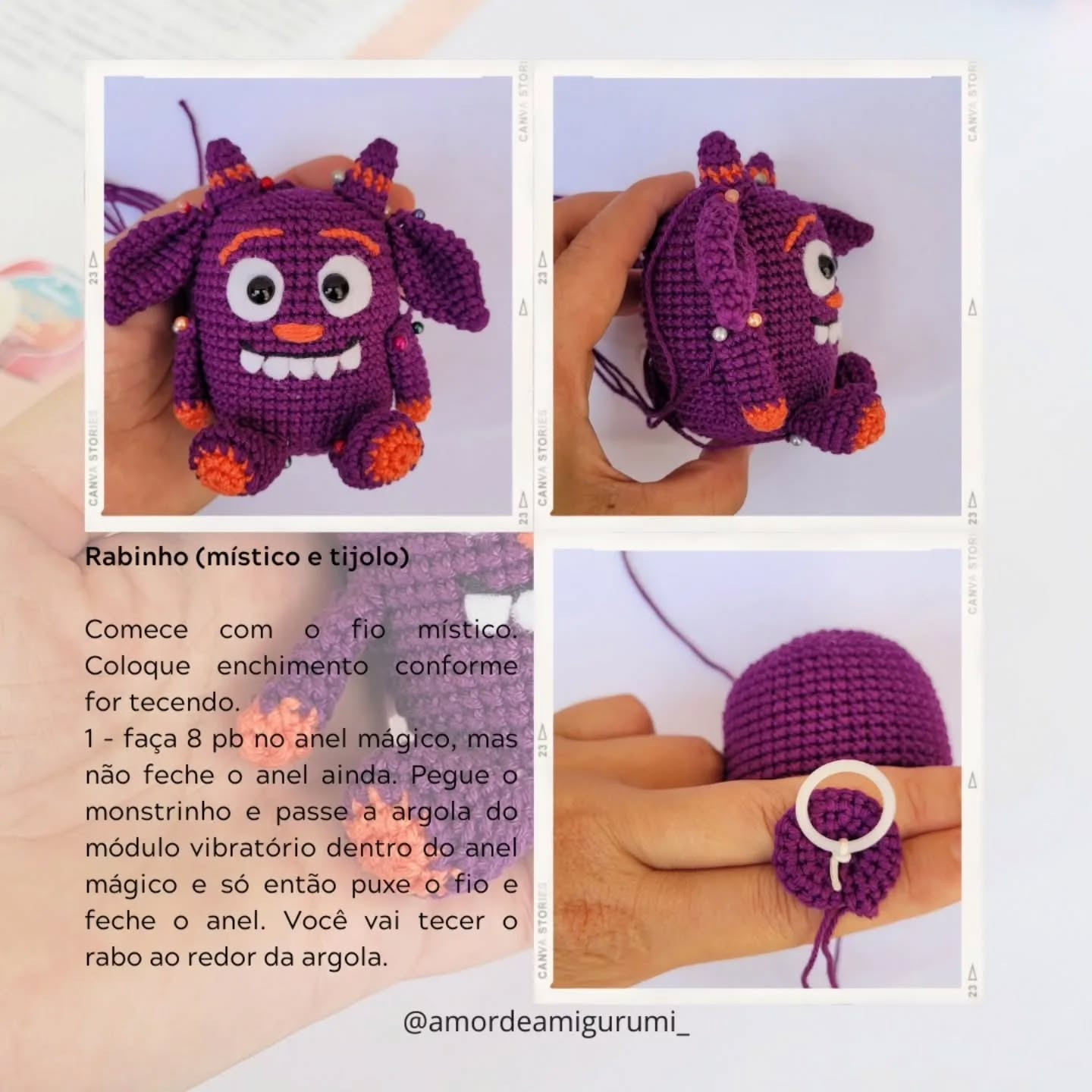 Monstrinho Slim de Amigurumi: Receita Gratuita de Crochê Fácil