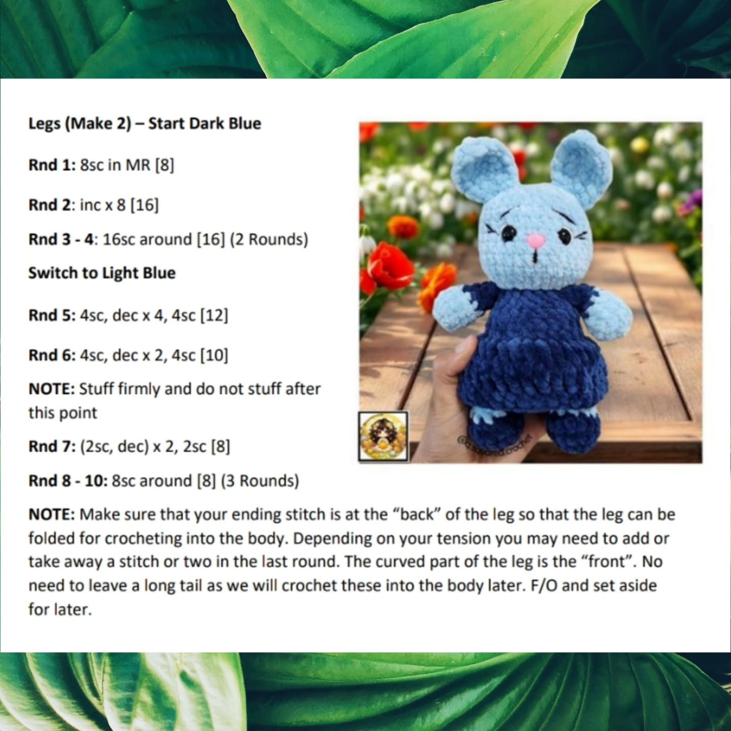 No Sew Blaine the Bunny Crochet Pattern