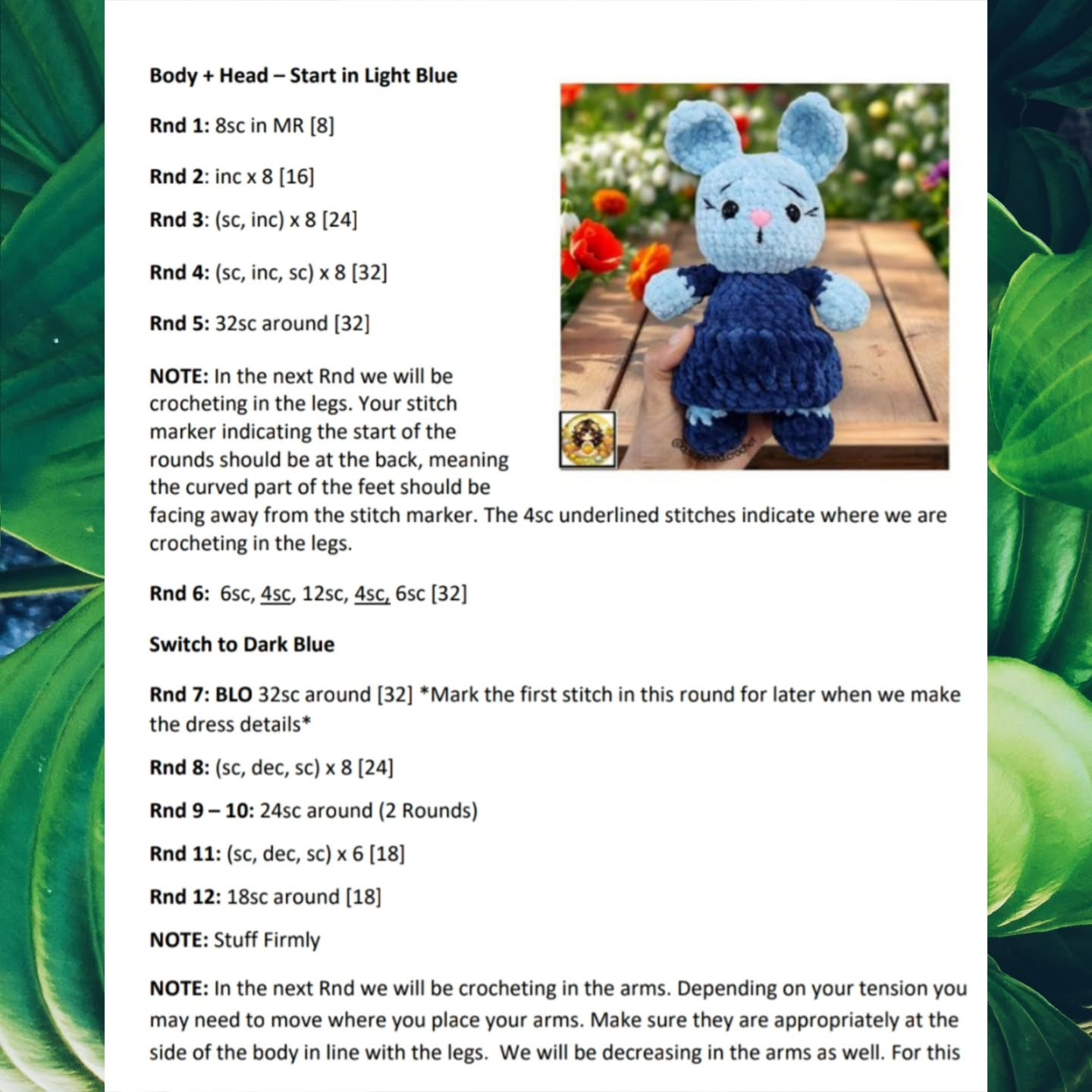 No Sew Blaine the Bunny Crochet Pattern