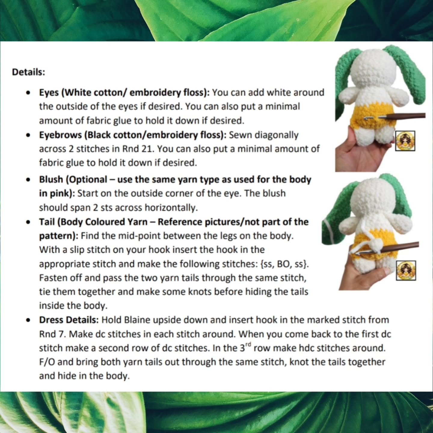 No Sew Blaine the Bunny Crochet Pattern